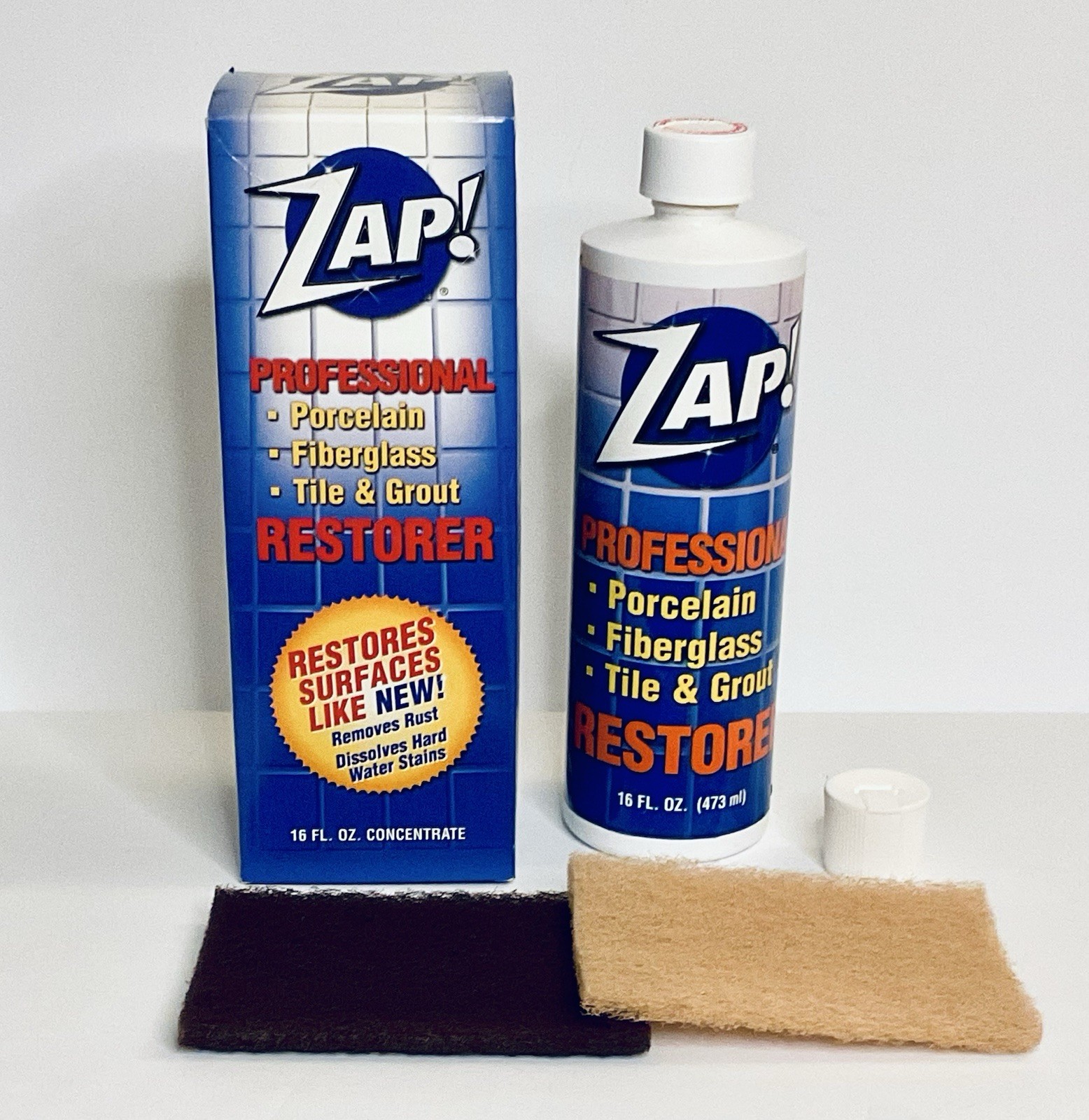 ZAP! PROFESSIONAL PORCELAIN FIBERGLASS TILE GROUT RESTORER 16 FL OZ DISCONTINUED