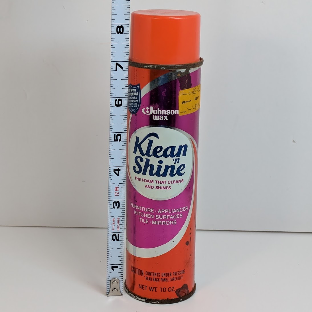 Johnson Wax Klean N Shine Foam Cleaner 1980 Spray Can – 90% Full – Vintage
