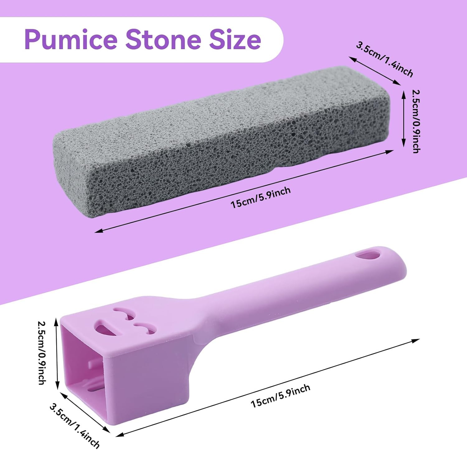 12 Pack Pumice Stones Scouring Sticks with 2 Handles, Pumice Scouring Pad Pum…