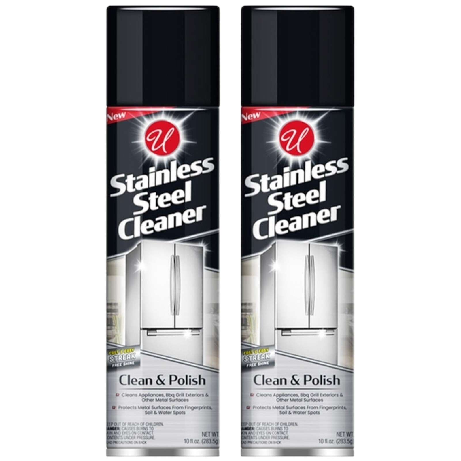 Stainless Steel Cleaner & Polish – Streak Free Shine!, 10oz. (Pack of 2)