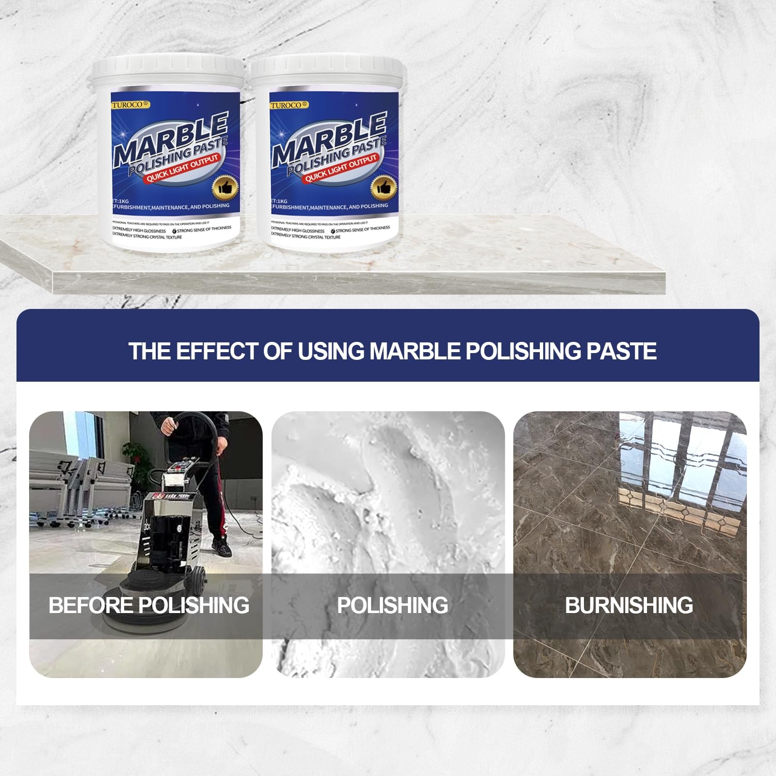Marble Polishing Paste – Surface Repair Compound for Countertops, Showers & F…