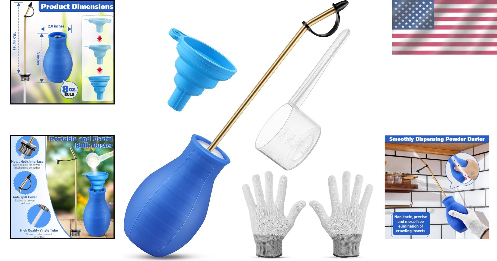 Diatomaceous Earth Powder Duster – Blue Sprayer Kit