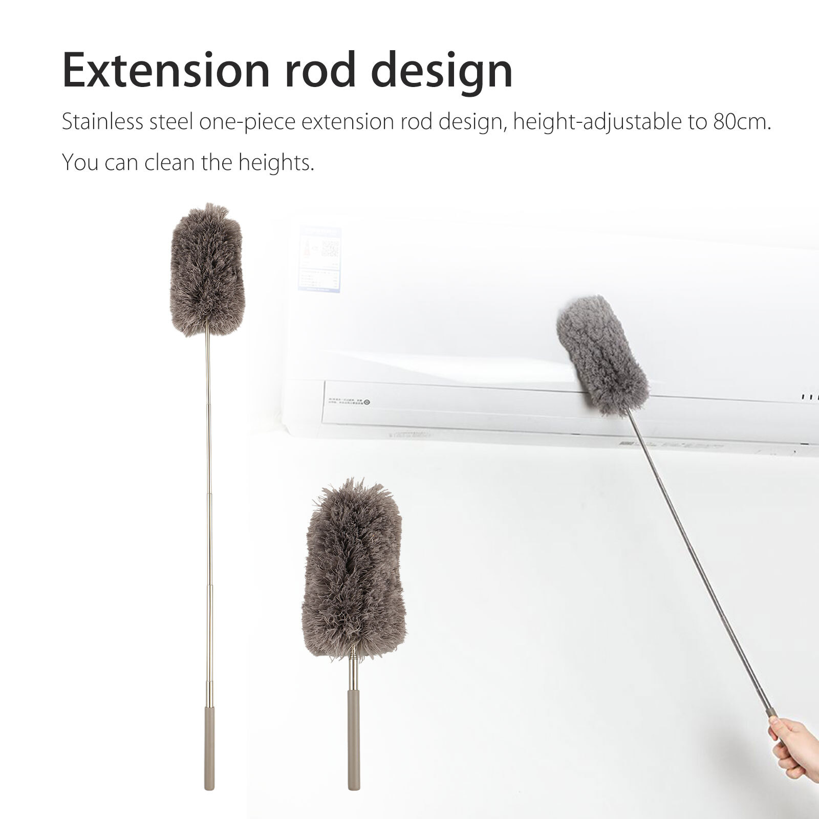 Microfiber Dusting Duster Soft Feather Brush Household Extendable Cleaning Tool