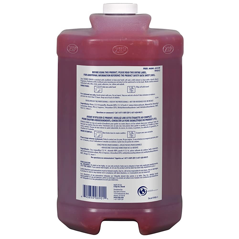 Zep Cherry Punch Industrial Hand Cleaner – 1 Gallon (Case of 4) 89024 – Heavy