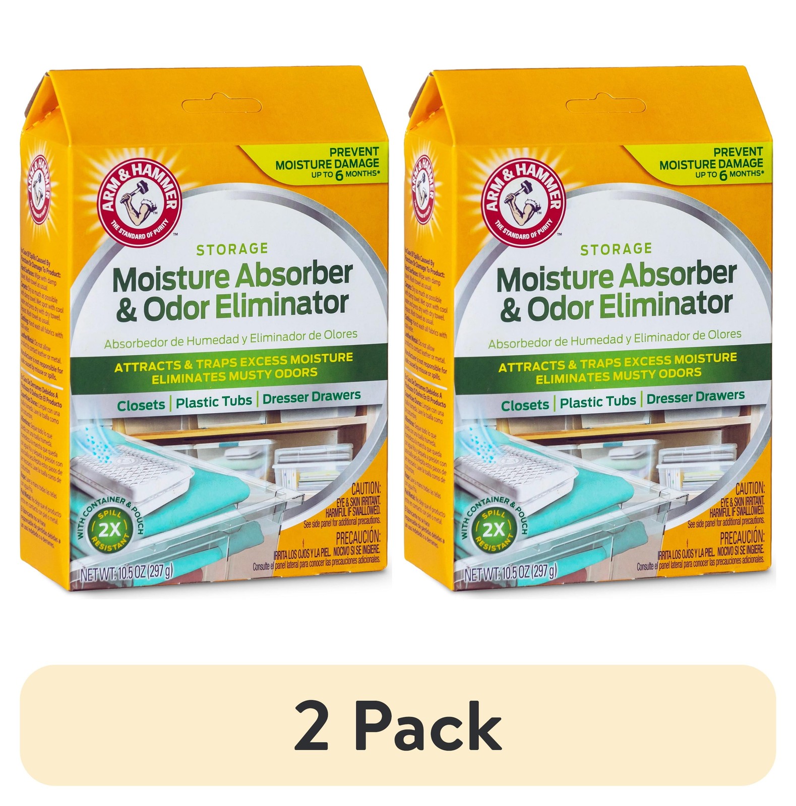 (2 pack) Storage Moisture Absorber and Odor Eliminator, 10.5 oz.