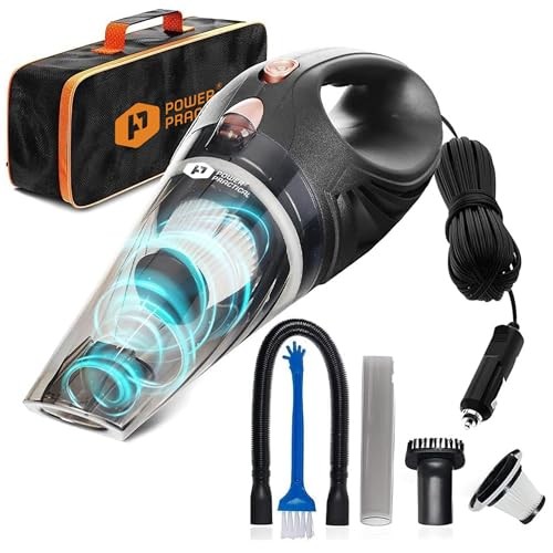 THISWORX Car Vacuum Cleaner – Portable 12V Handheld Auto Interior Detailing Kit