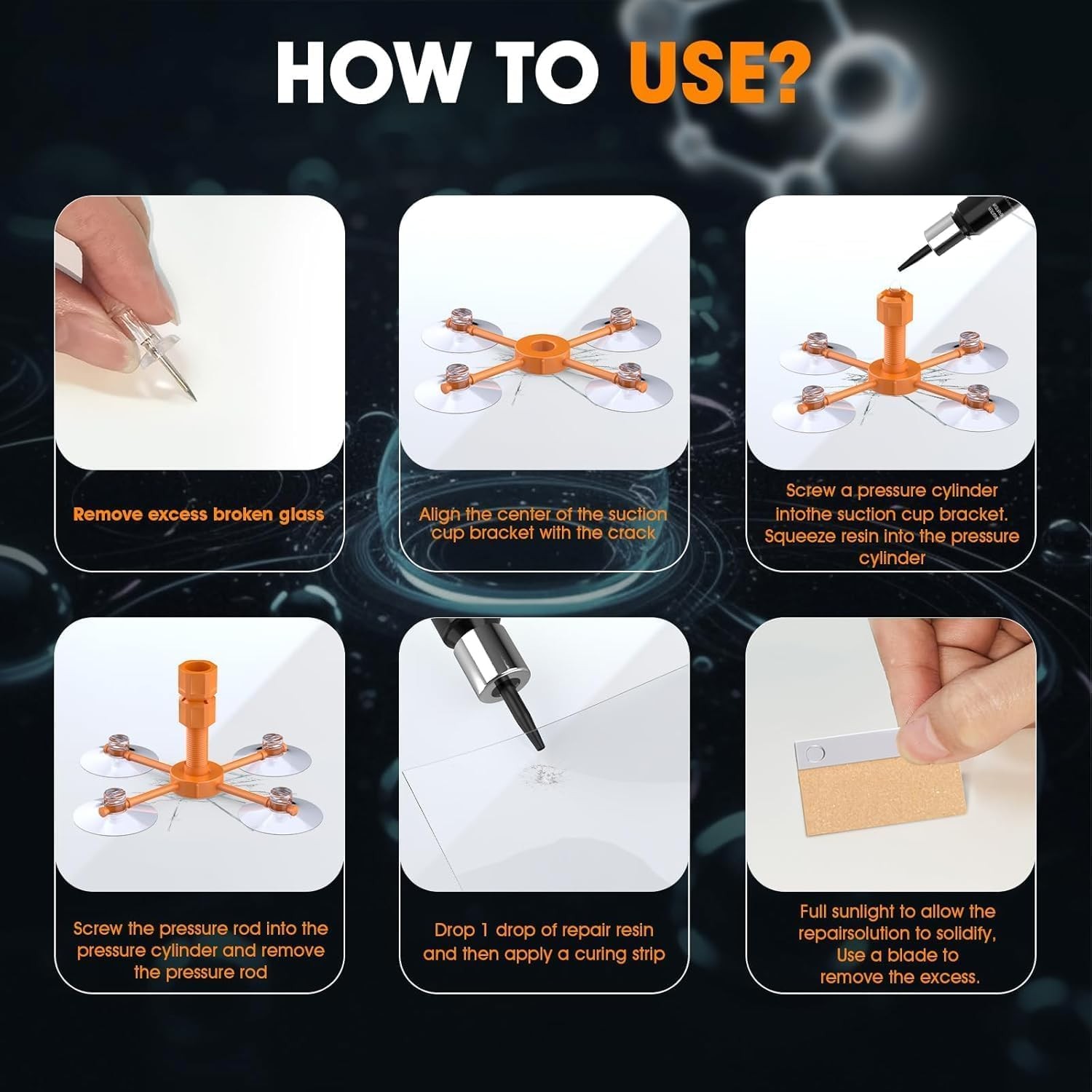 Windshield Chip Repair Kit Quick Fix Car Windshield Resin Glass Repair