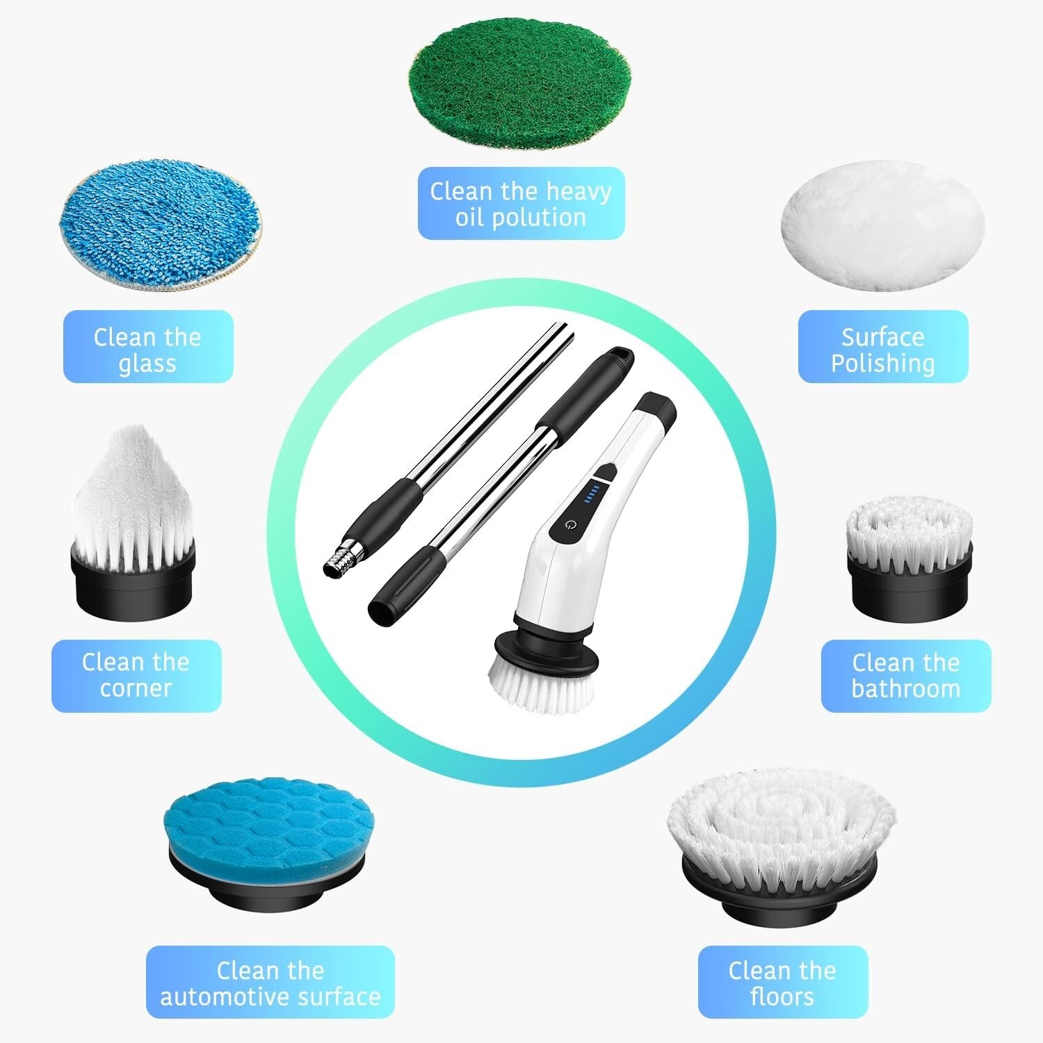 Electric Spin Scrubber, Electric Bathroom Cleaning Brush, LHPY Upgraded Version