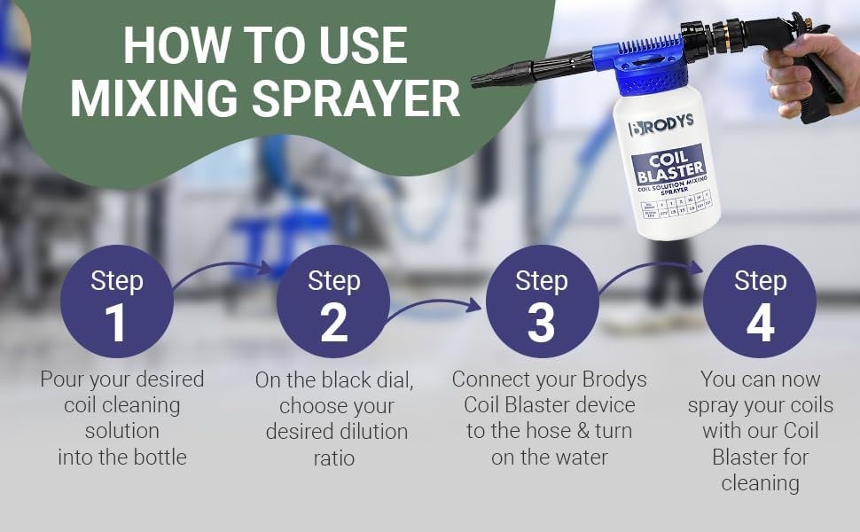 Mixing Sprayer for A/C, Refrigeration Coils, Air Conditioner Coils, Dilution …