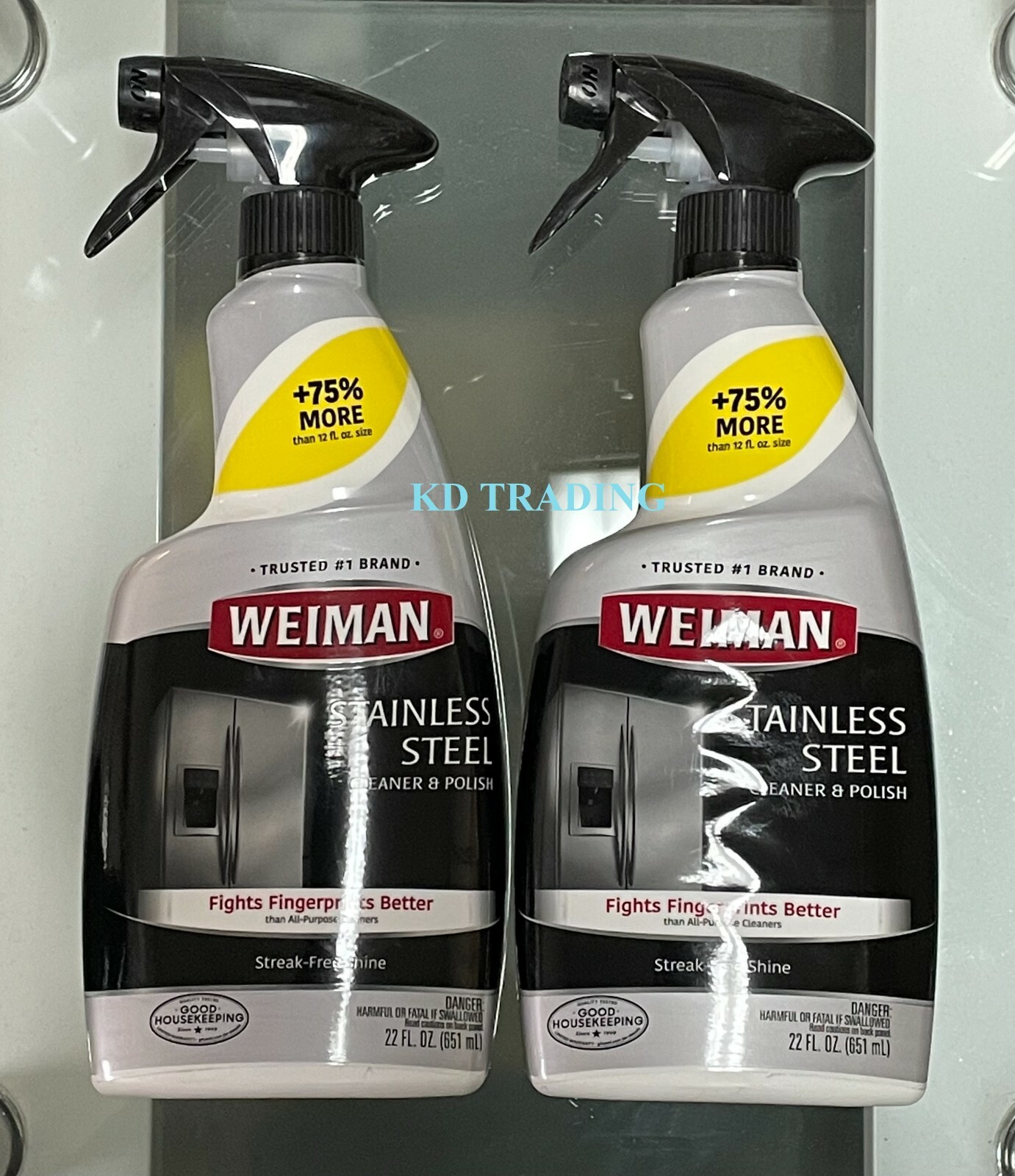(2-Pk) Weiman STAINLESS STEEL Appliance Grill Range CLEANER & POLISH Streak Free