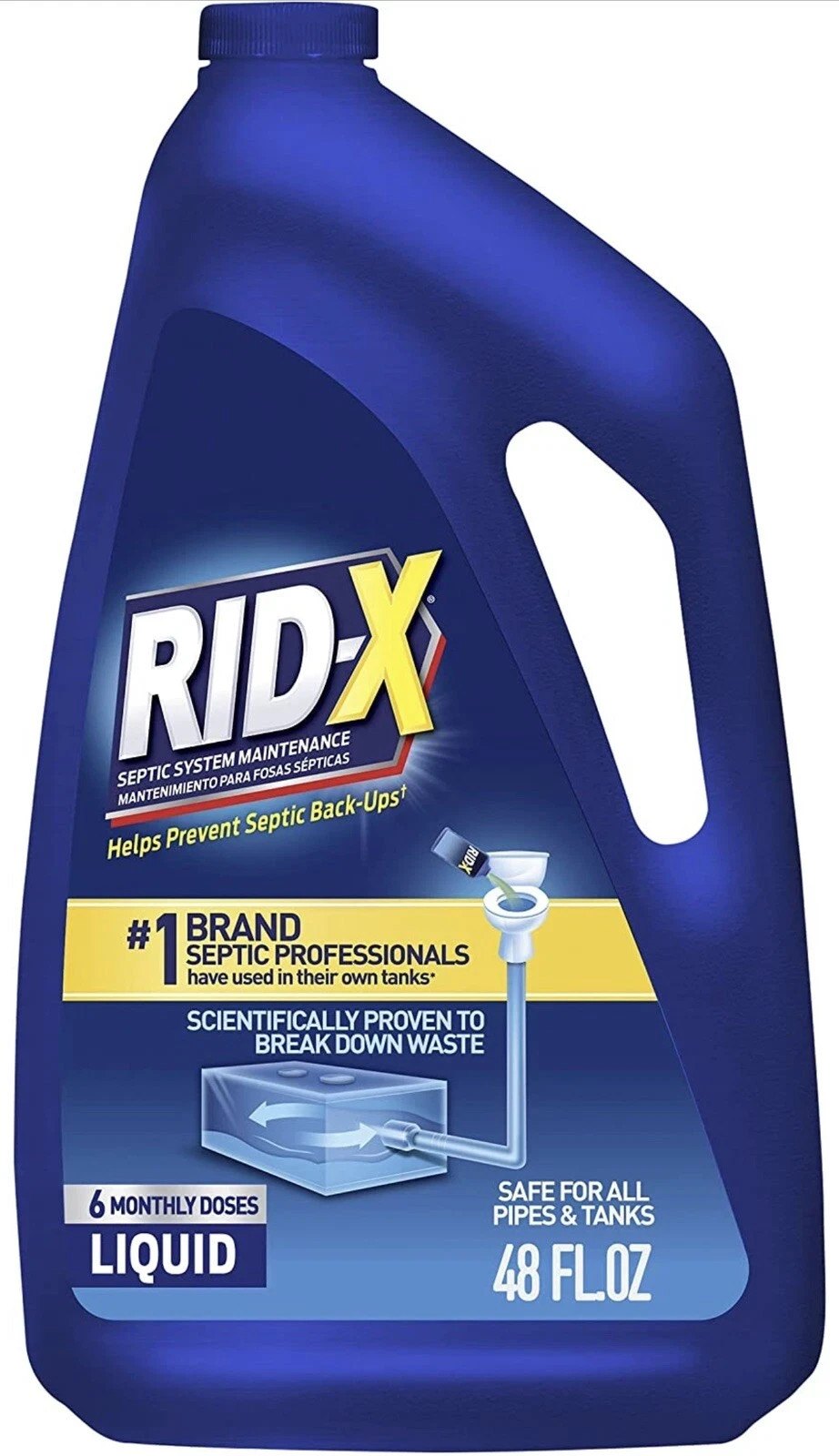 RID-X Septic Treatment, 6 Month Supply Of Liquid, 48 oz FREE SH