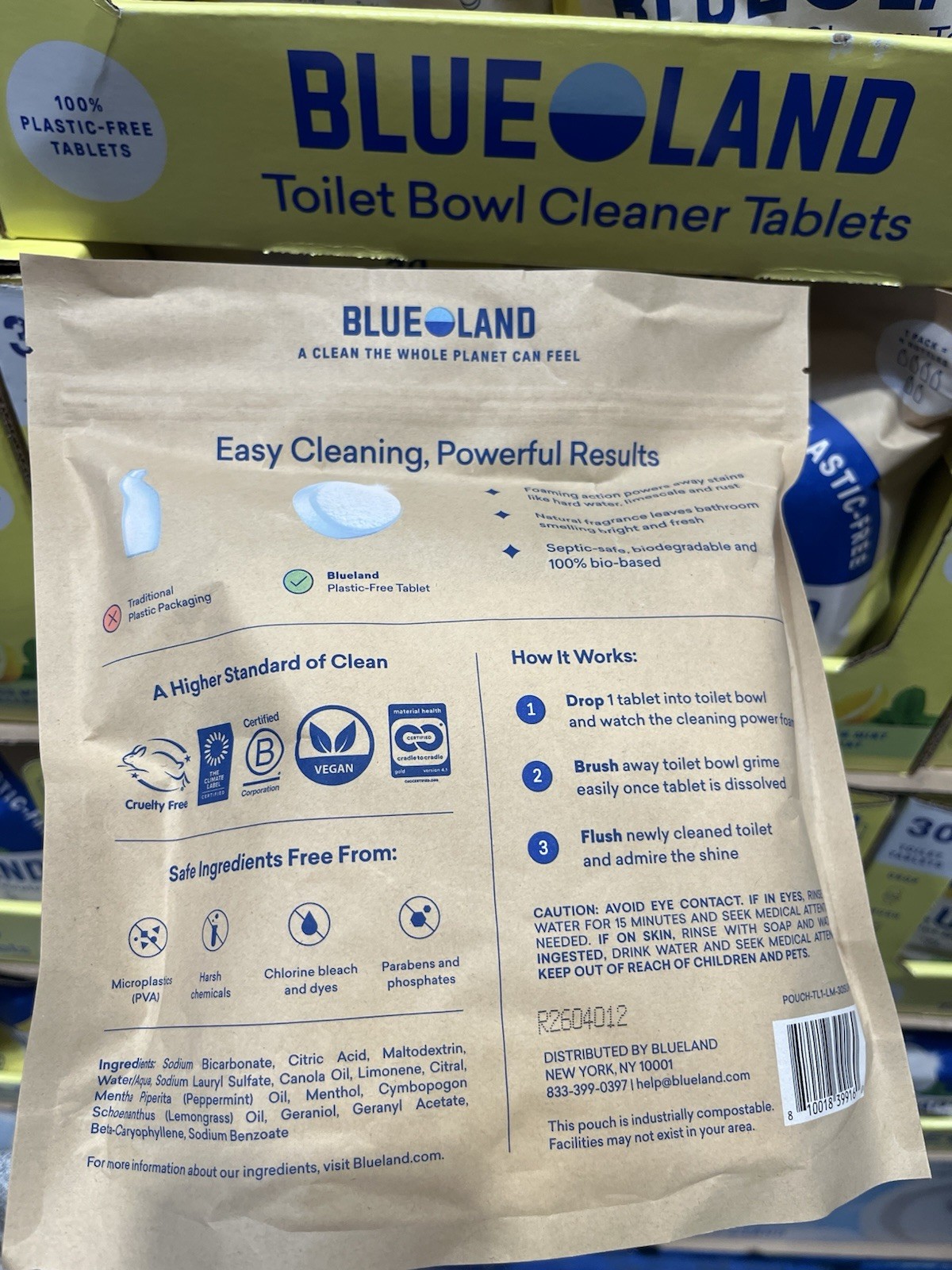 Blueland Toilet Bowl Cleaner Tablets, Lemon Mint, 30-count