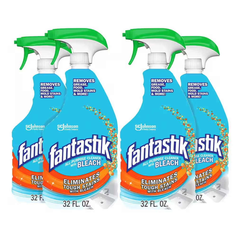 Fantastik All-Purpose Cleaner Deodorizes W Bleach kitchen Bathroom 32 Oz 4 Pack