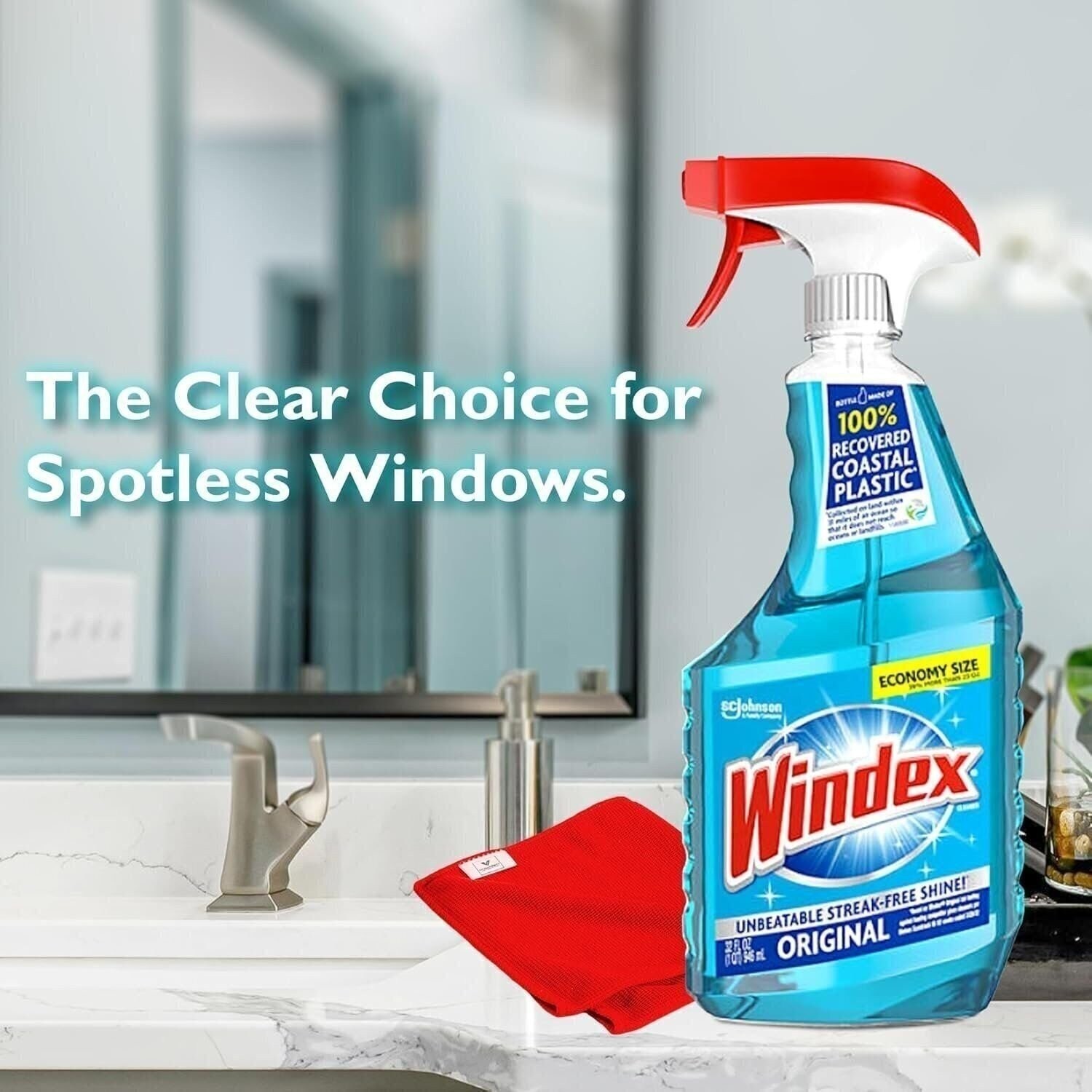 Windex Glass Cleaner Bundle 2 Spray 32 fl oz each and 1 Gallon Refill
