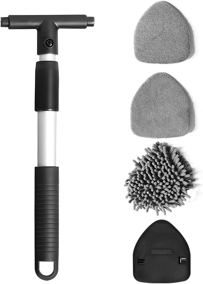 Car Windshield Cleaning Tool, Extendable Handle Vehicle Window Cleaning Kit with