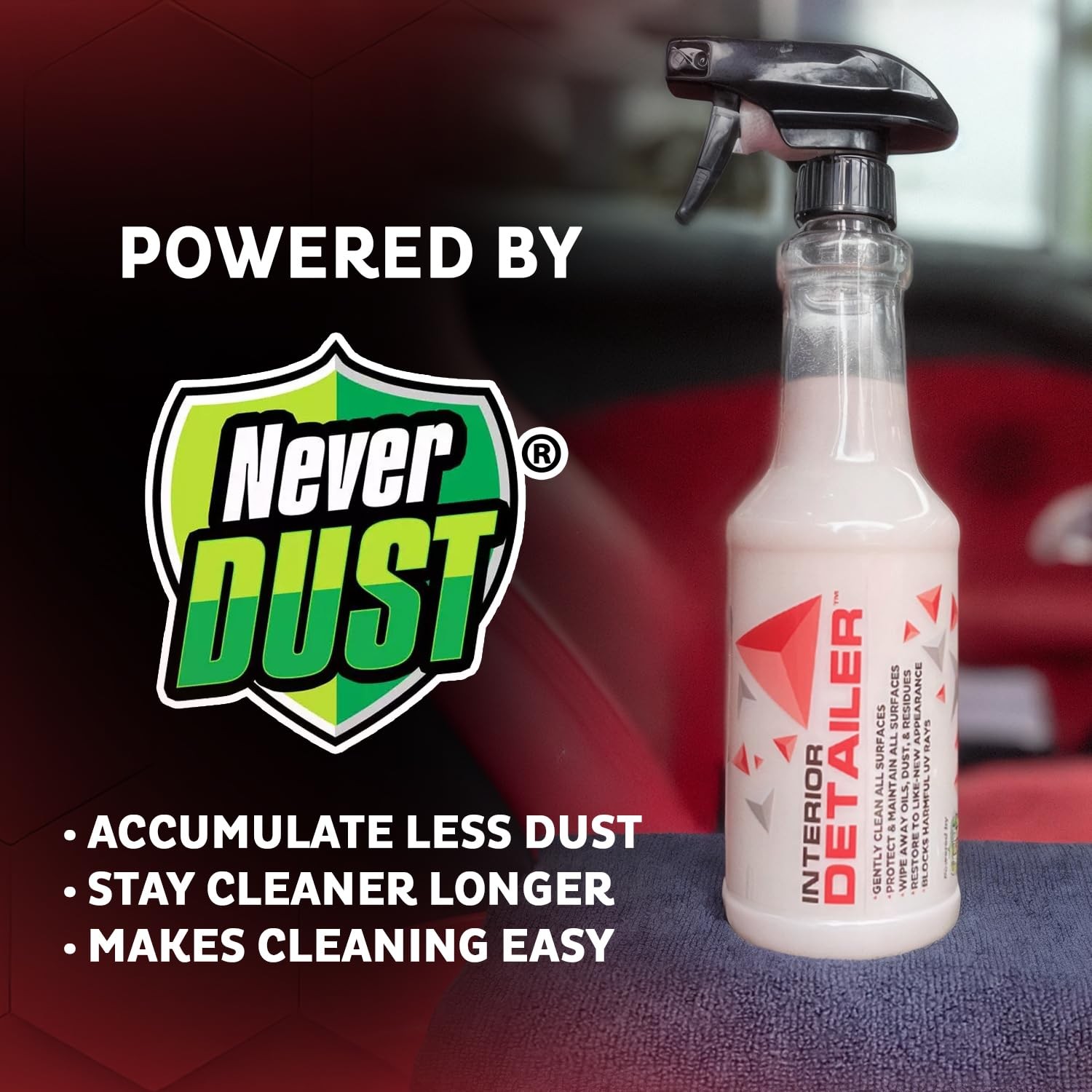 ® Interior Car Cleaner Detailer Spray with NeverDust® Technology Formula (20o…