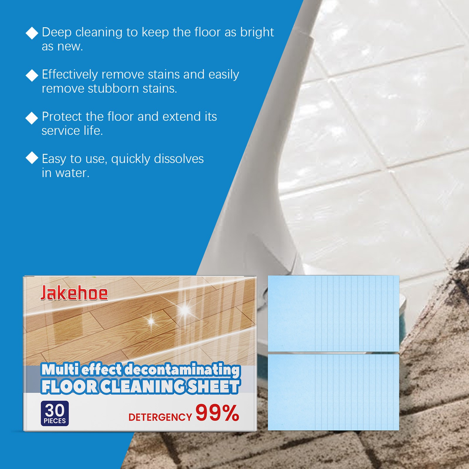Floor Cleaning Sheet for Mopping, Hardwood & Wood Floor Cleaner and Polish Pack