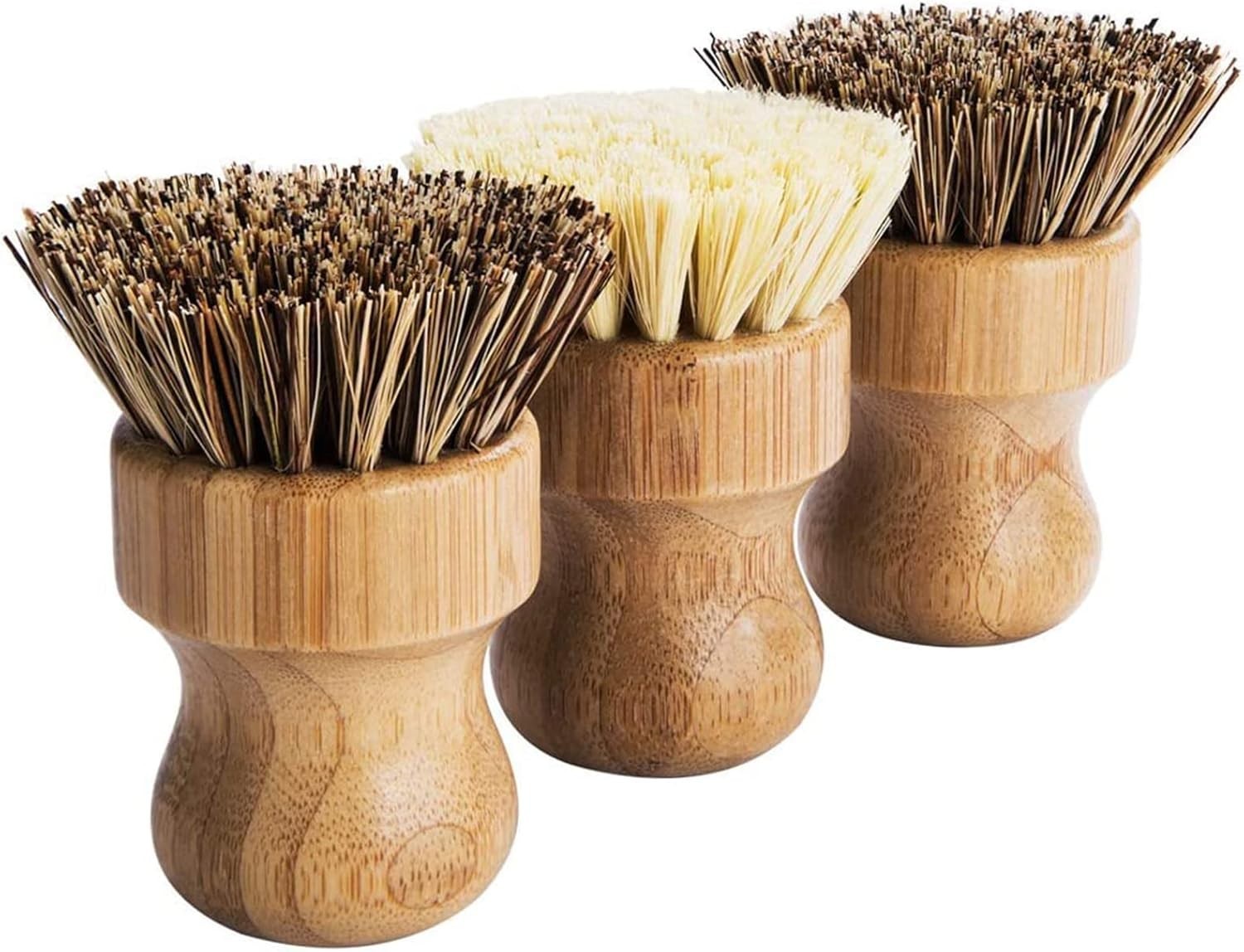 Heat-Resistant Bamboo Cleaning Brush Set – Perfect for Pots, Pans & Veggies