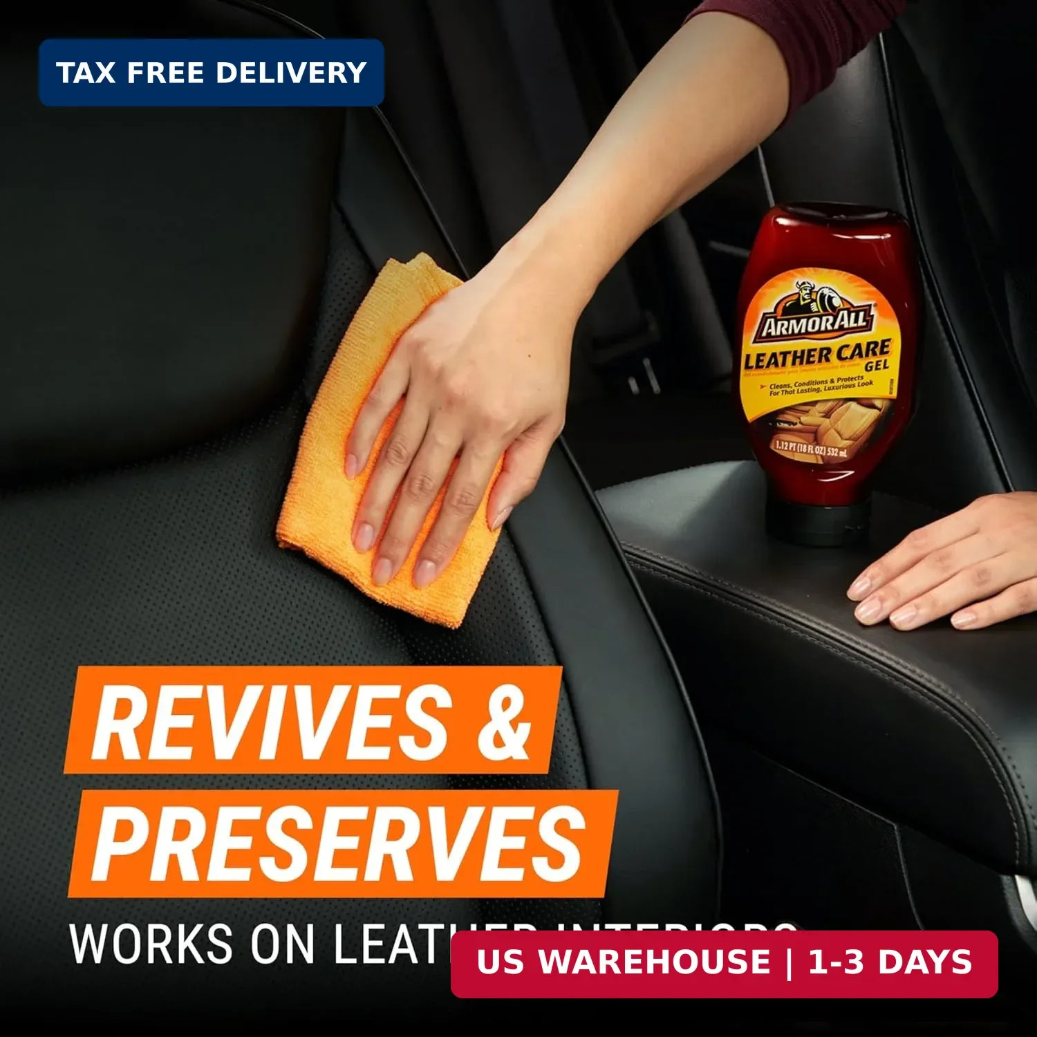 Armor All Car Leather Conditioner Gel, Interior Cleaner for Cars, Trucks and Mot