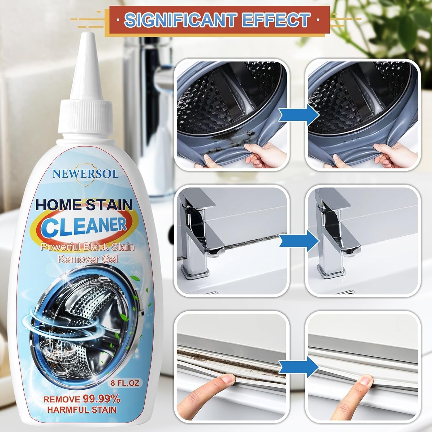 Black Stain Remover Gel Washing Machine Cleaner Front Loader Grout Cleaner Ho…