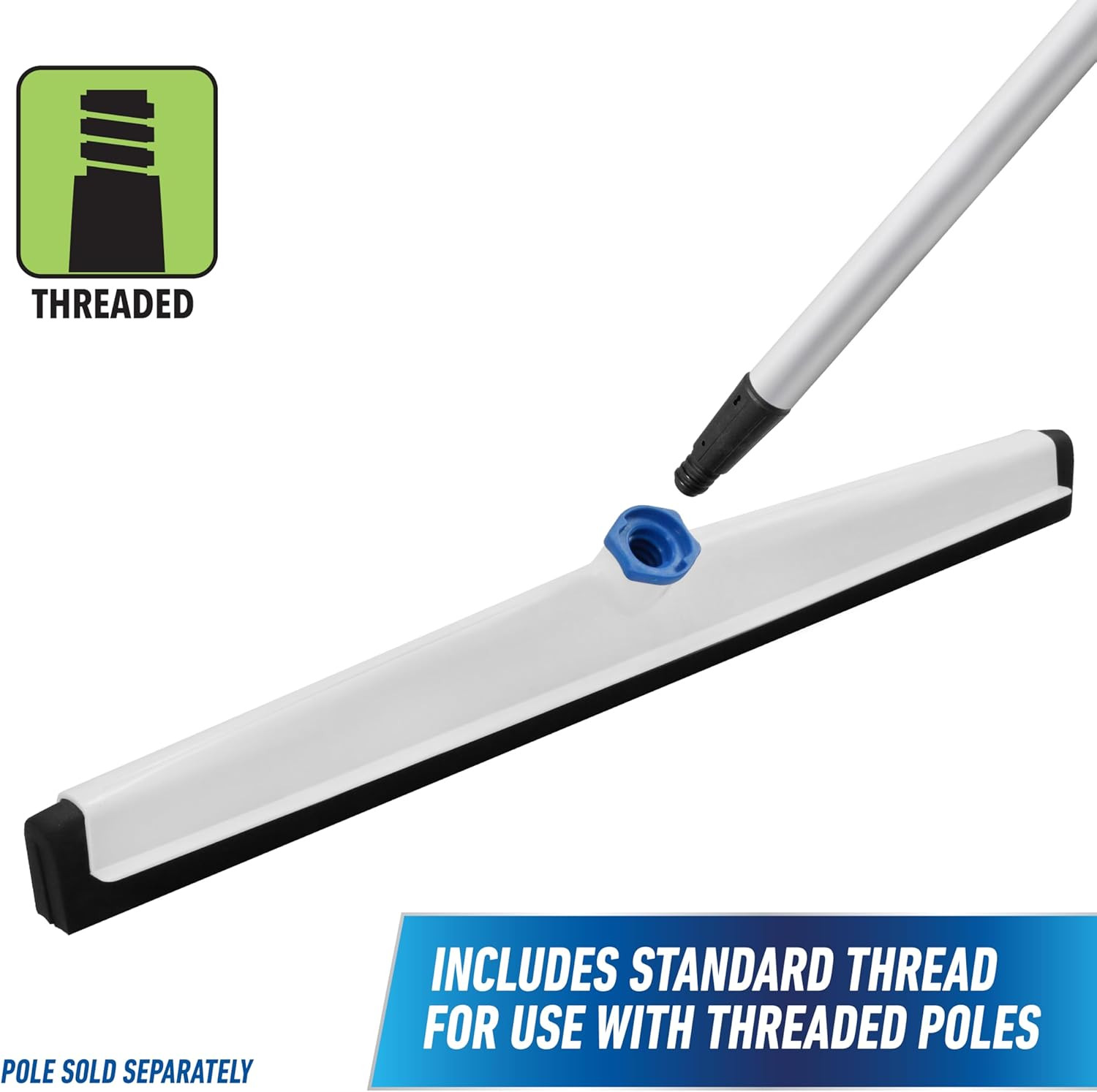 – Professional Aquaflex Uneven Surface Floor Squeegee with Splash Guard, 22″