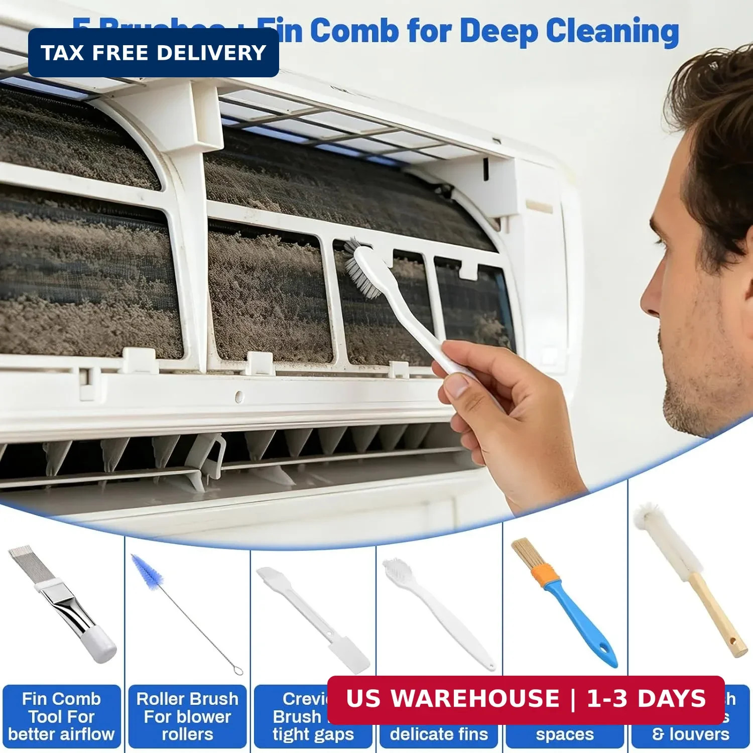 16PCS Mini Split Cleaning Kit – with 2L Pressure Sprayer, Water-Resistant PVC Ba