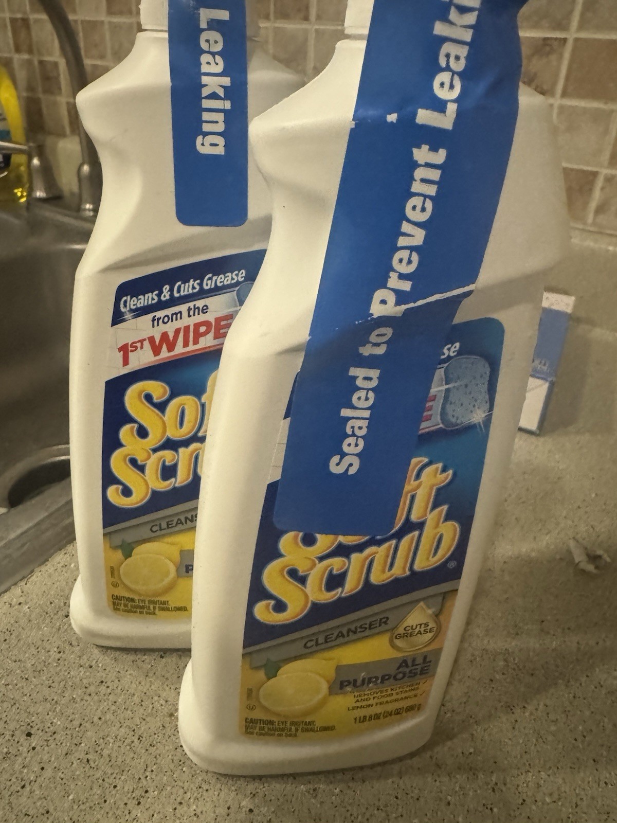 Soft Scrub All Purpose Cleaner 24 oz Pack of 2 Lemon Scent Cleans All Surfaces