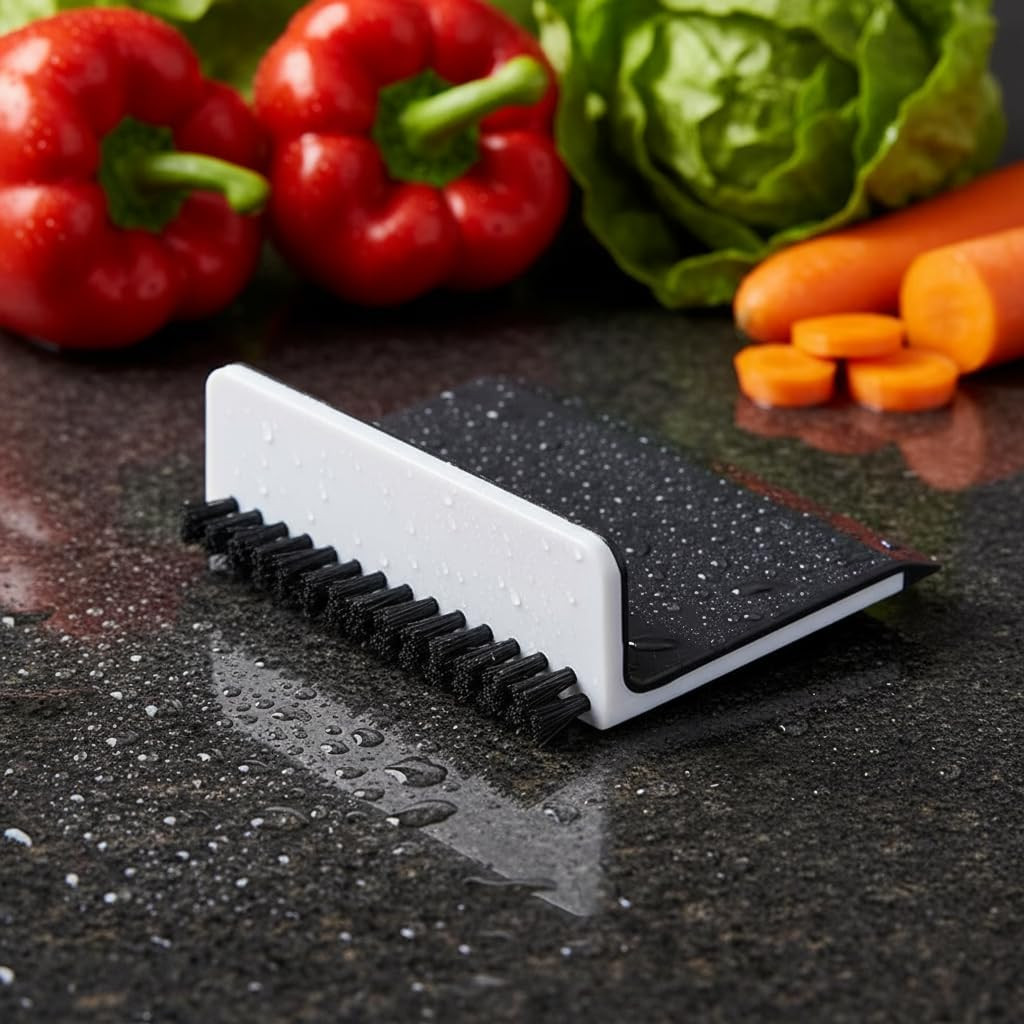 2 Pcs Black Kitchen Sink Squeegee Cleaner Countertop Brush Wiper Vegetable Cl…