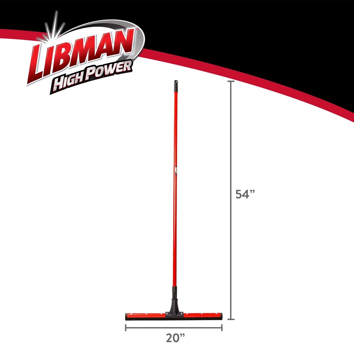 Libman High Power Commercial 20″ Rubber Flex Blade Floor Squeegee Red Steel