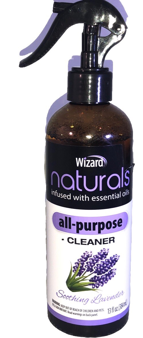 Wizard Naturals All-Purpose Spray Cleaner Soothing Lavender 13oz-Part Label Cut