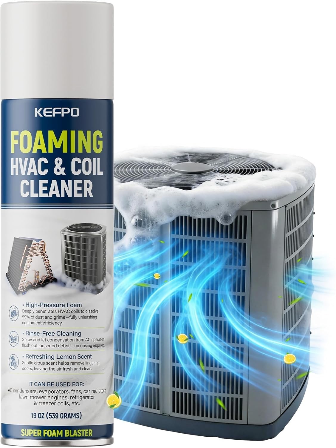 Specialty Foaming AC Coil Cleaner – Non-Toxic Deodorizing Formula 9 oz