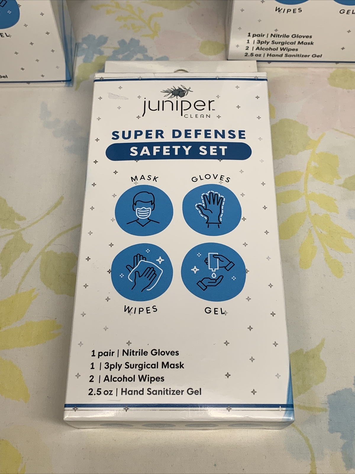 Juniper Safety Set Mask Gloves Wipes Wipes Gel Lot Of 8 Super Defense Clean