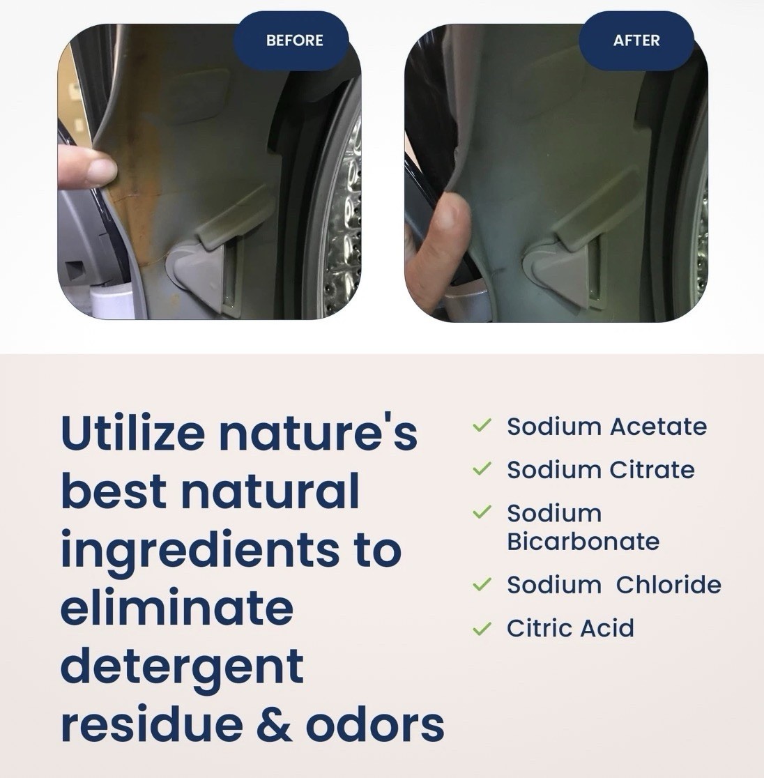 Truly Free Home Laundry Washing Machine Cleaner Powder Cleans Washers Non-toxic