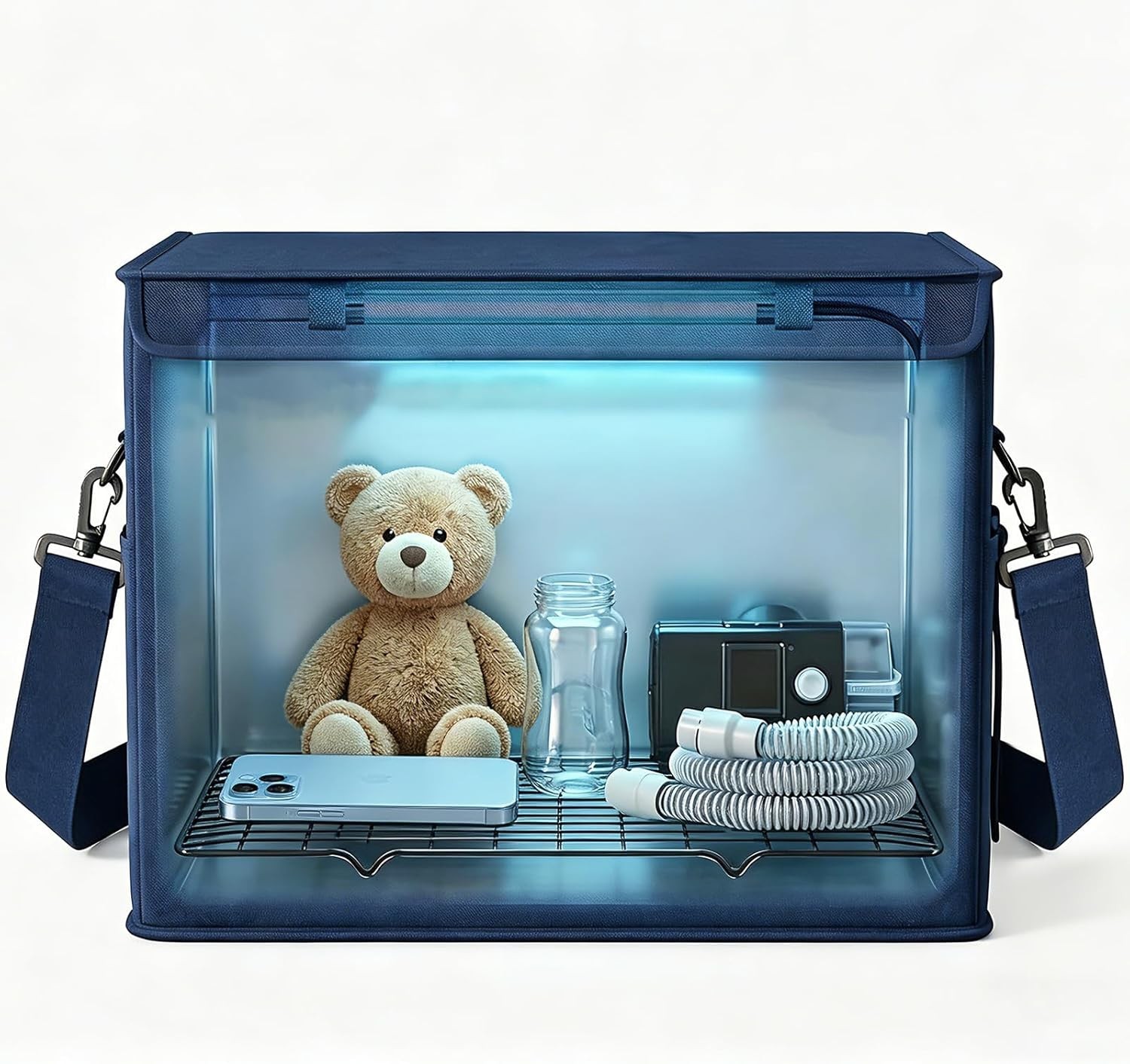 UV Light Sanitizer Box Foldable Large Capacity with Timer for Cell Phones Toys