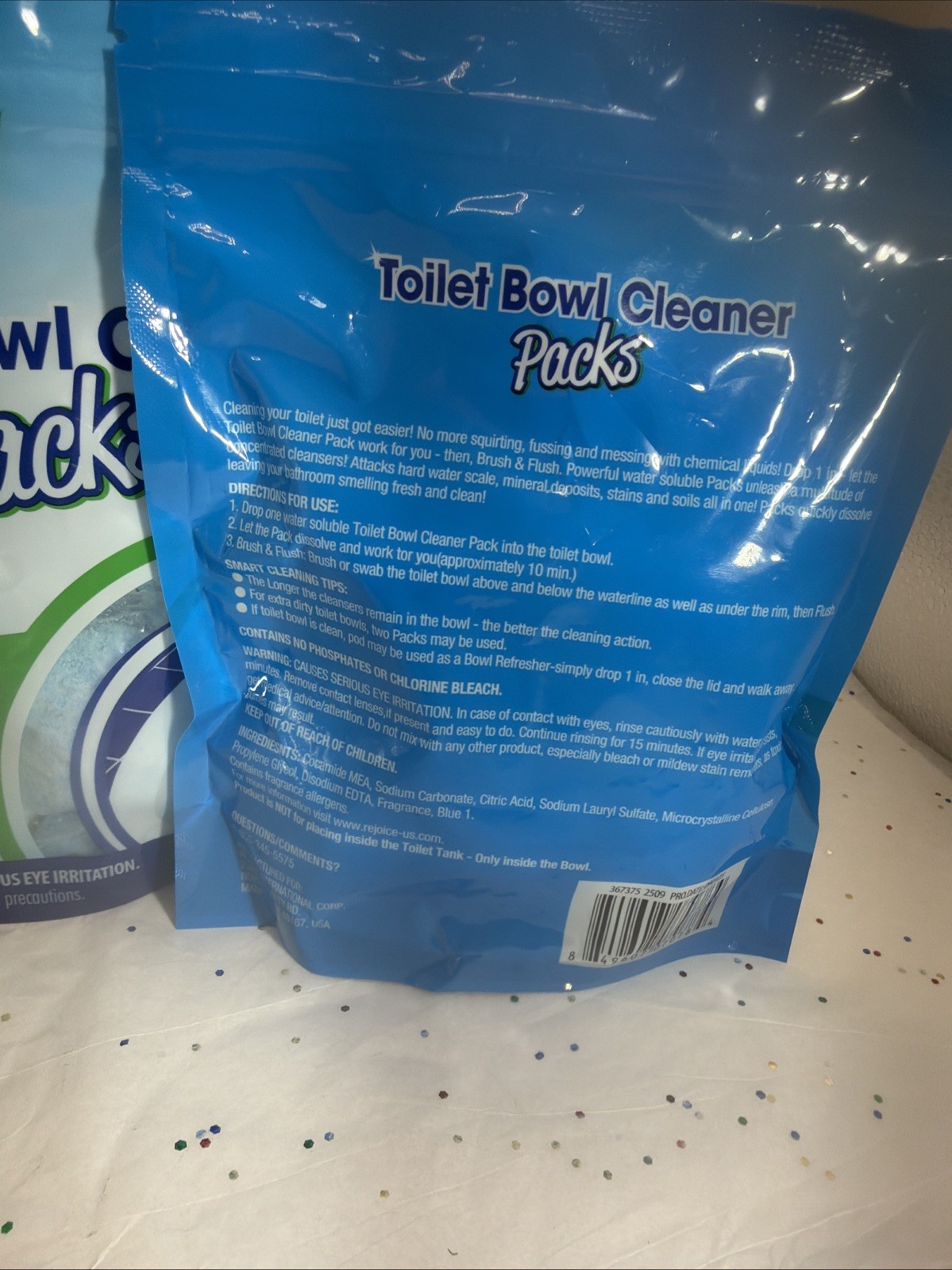Toilet Bowl Cleaner Fresh Scent 10 Pack Pods (2 Pouches) 15g Each Rejoice Intl