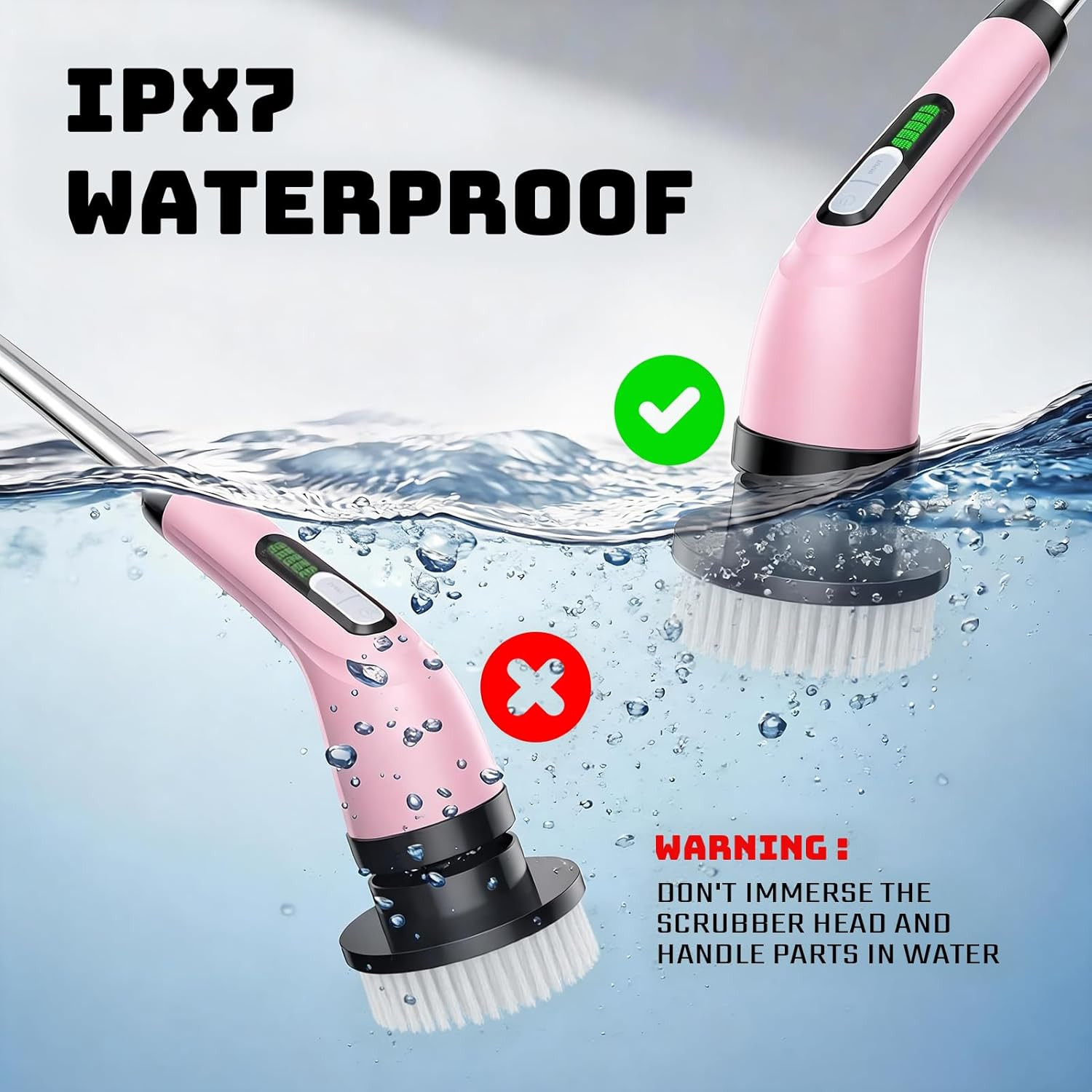 Electric Spin Scrubber for Cleaning Bathroom: Cordless Power Shower Scrubber – E