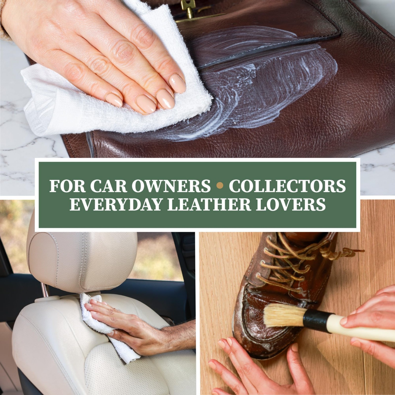 5-Piece Leather Care Kit – Natural Cleaner & Conditioner with Aloe Vera, Cloths