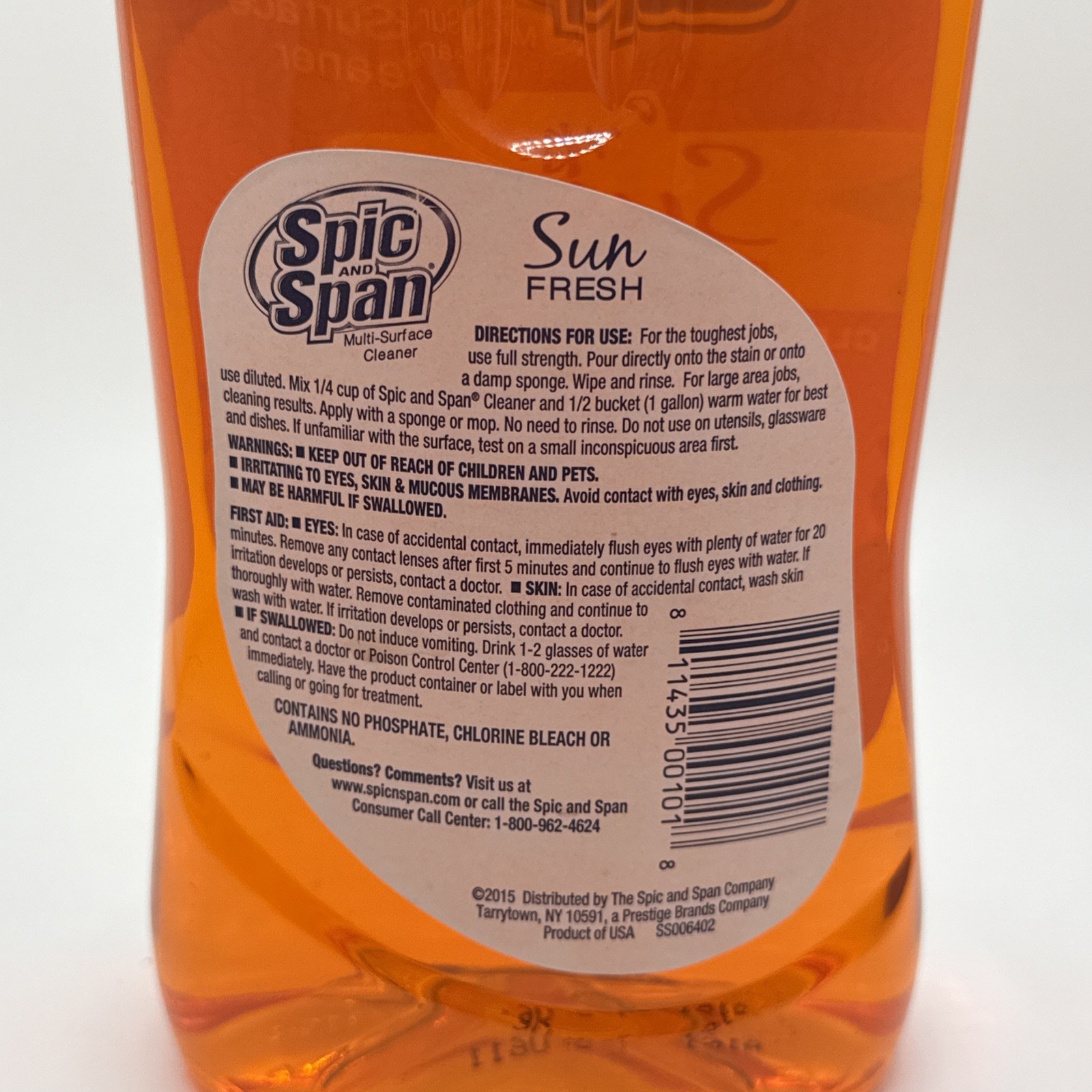 1 Spic And Span Multi-Surface Cleaner Sun Fresh Scent 28 fl oz NEW FREE SHIP
