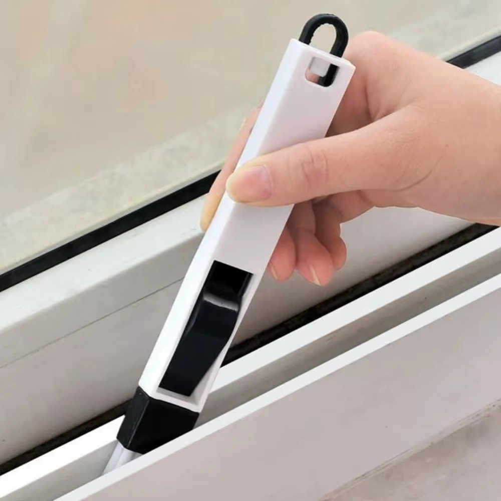 Multi-Purpose Door Window Groove Cleaning Brush with Dustpan for Kitchen and Bat