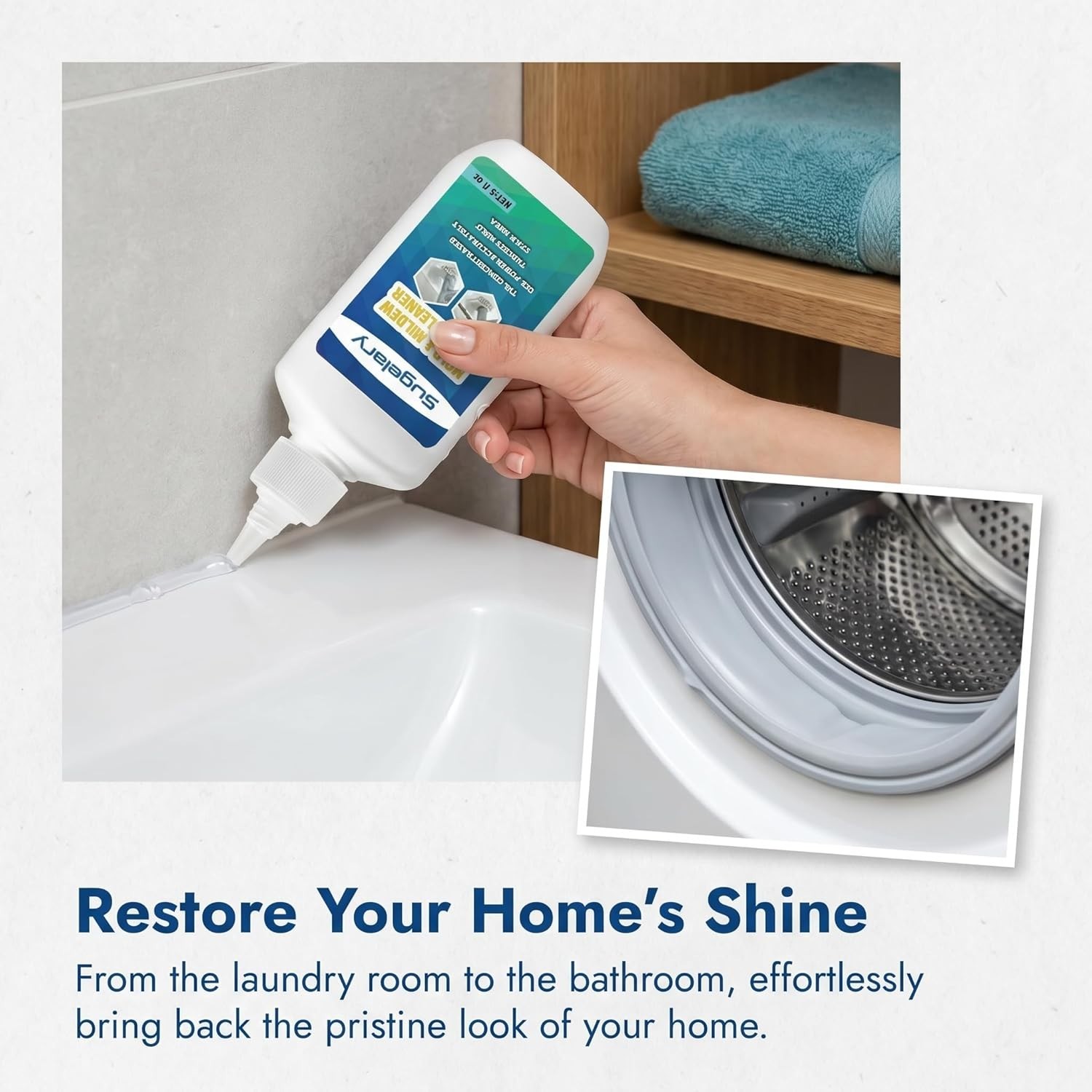 Versatile Mold Stain Cleaner Gel for Washing Machine & Bathroom Use – 5 fl oz