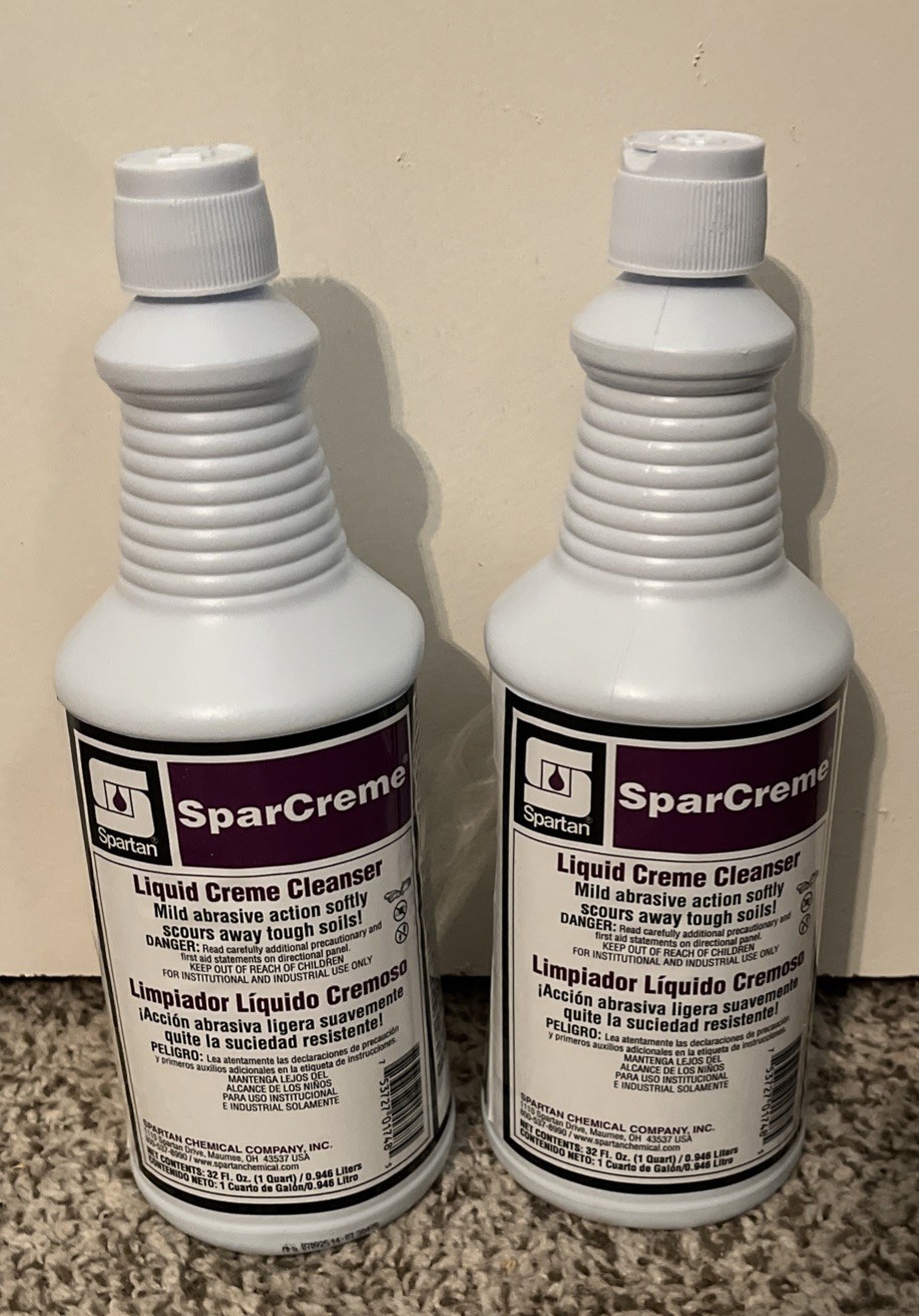 Lot Of 12 Heavy Duty Cleaner 1 Qt. Ea. SparCreme Mild Abrasive For Tough Soils