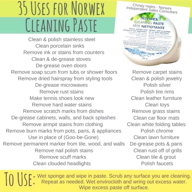 Norwex Cleaning Paste 200ml 6.76 OZ Stain Removal, Cleans Dirt &Polish-FREE SHIP