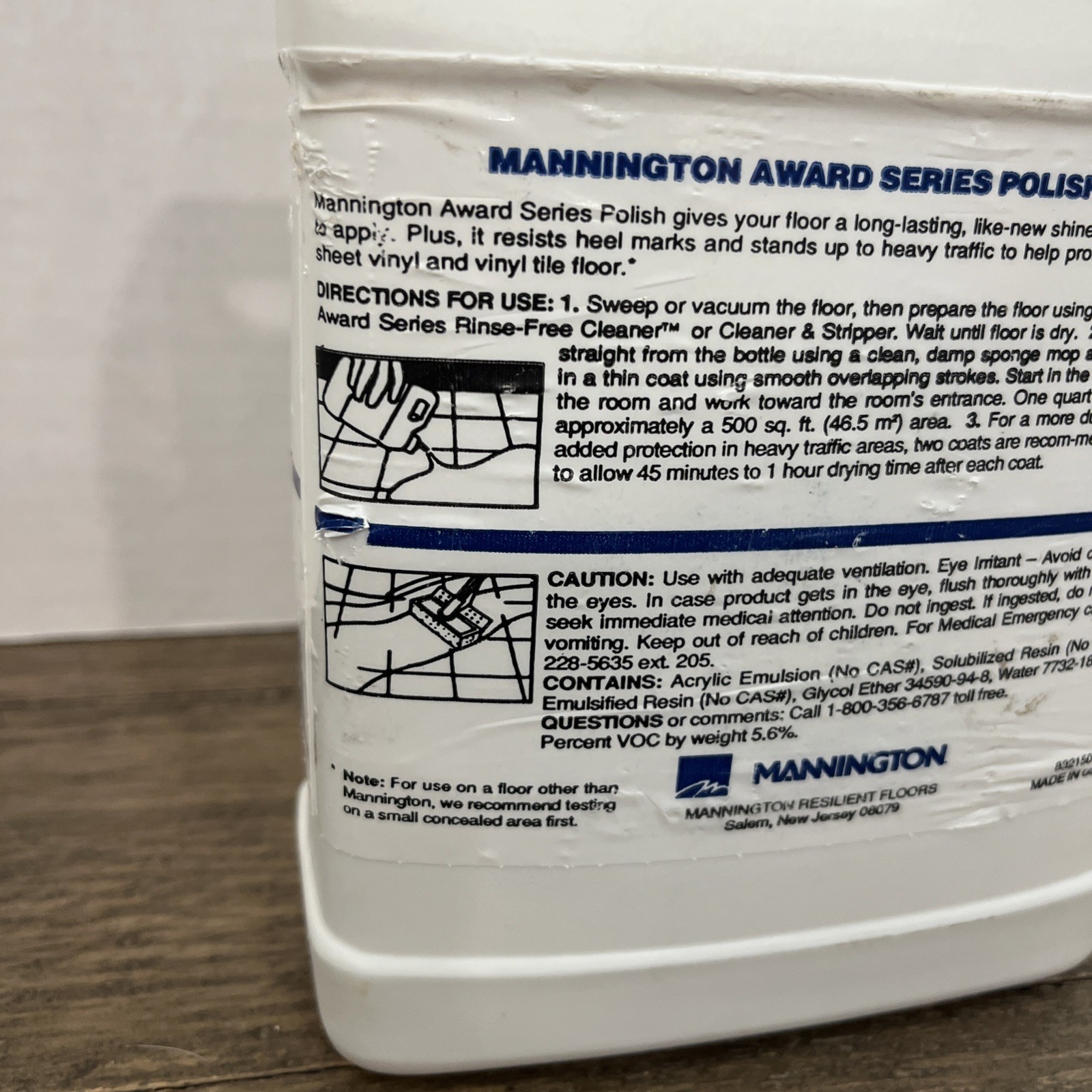 NEW Mannington High Gloss Polish Floor Care Vinyl Floors 32oz 1 Qt Discontinued
