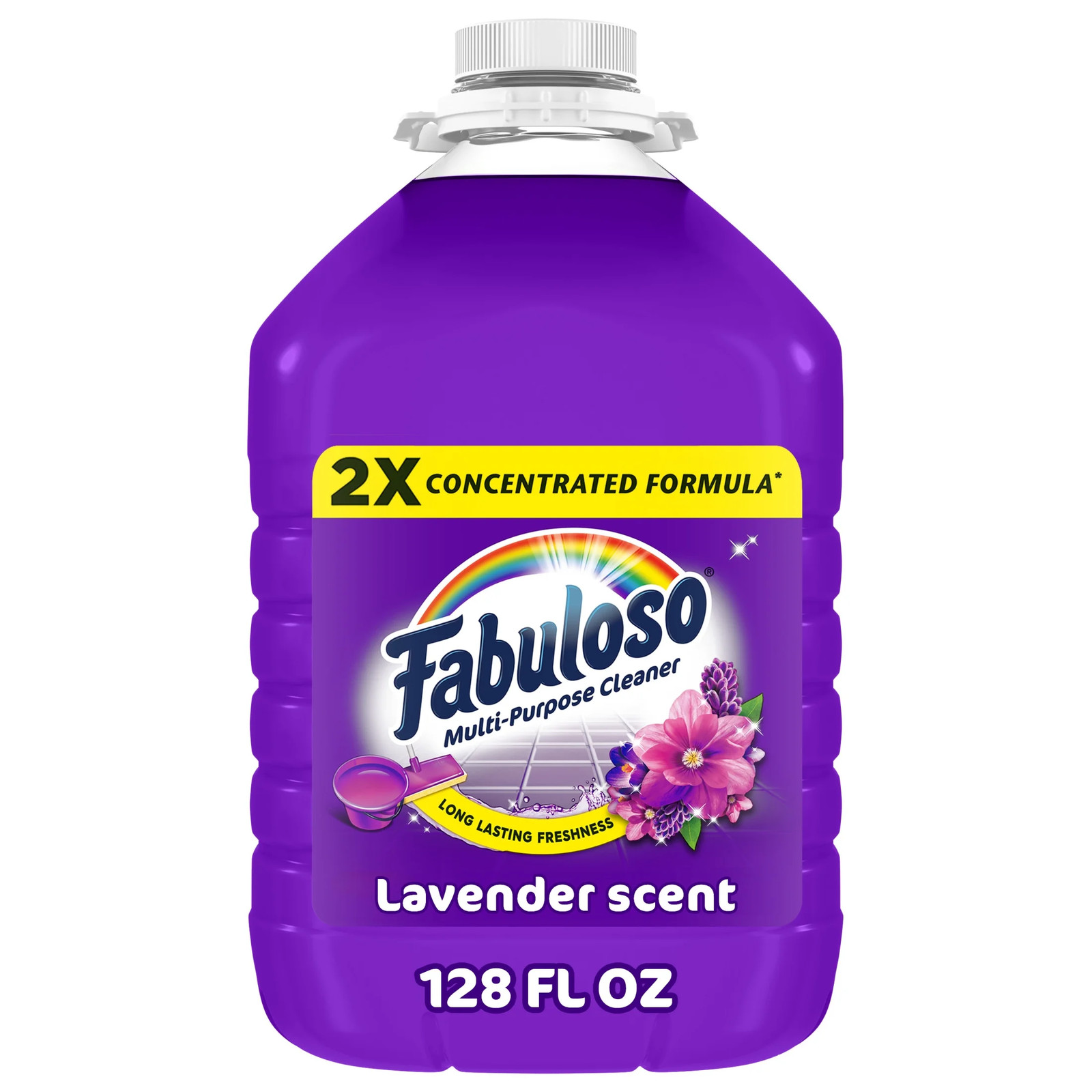 Fabuloso 2X Multi-Purpose Cleaner, No Rinse Floor Cleaner, Lavender Scent, 128 F