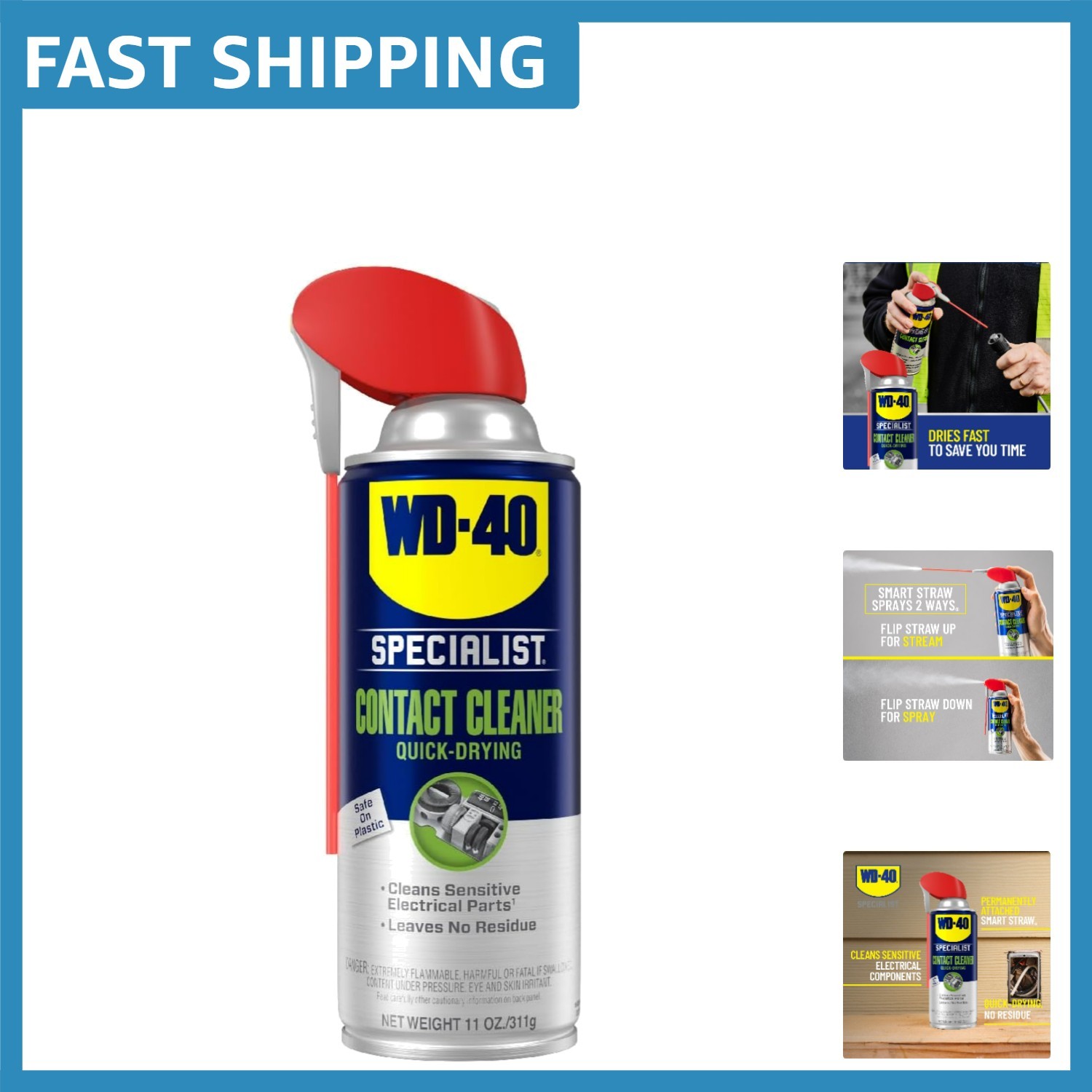 11 oz. Specialist Contact Cleaner with Smart Straw – Perfect for Electronics