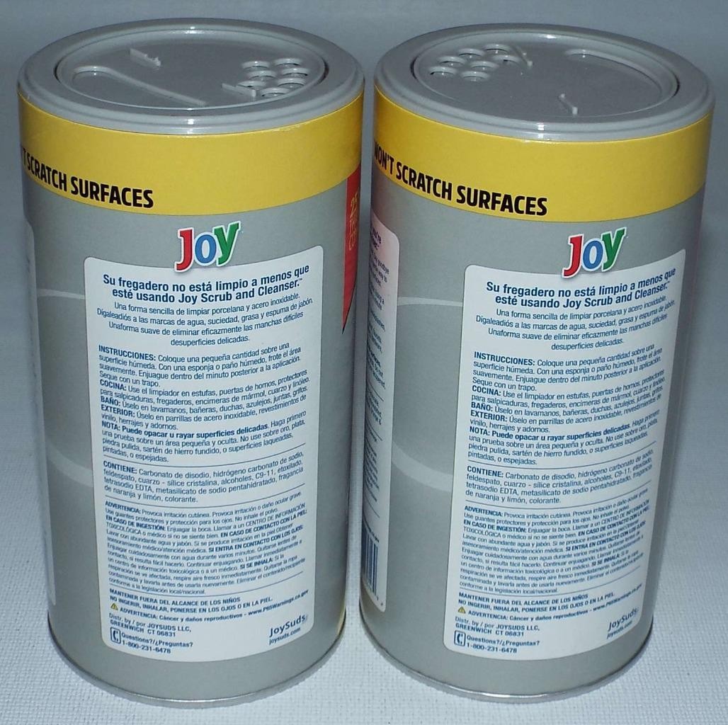 2 NOS Joy Lemon Scent Scrub Powder Cleanser NO BLEACH SINKS TILES QUARTZ MARBLE