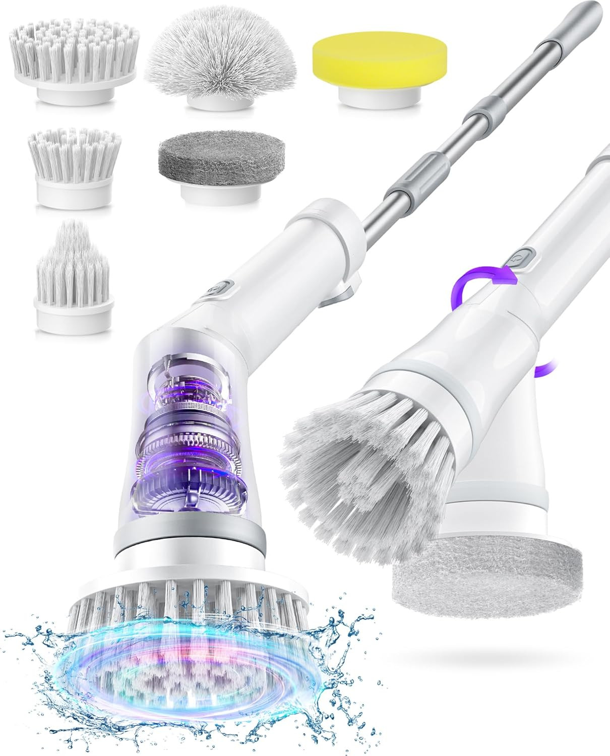 Electric Spin Scrubber, Cordless Shower Scrubber Rotary Floor Brushes & Pad Driv
