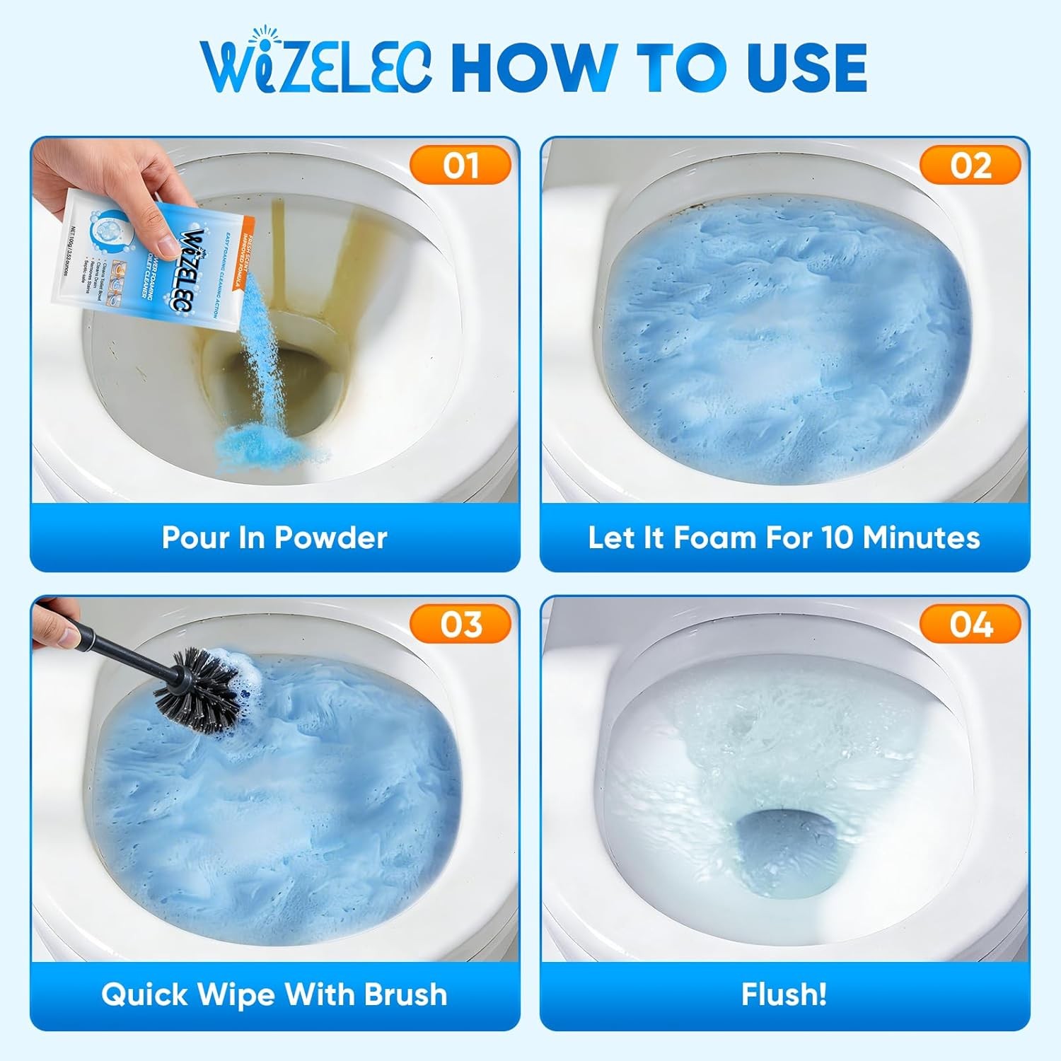 Toilet Bowl Cleaner Powder, Freshn Toilet Bowl Cleaner, Foing