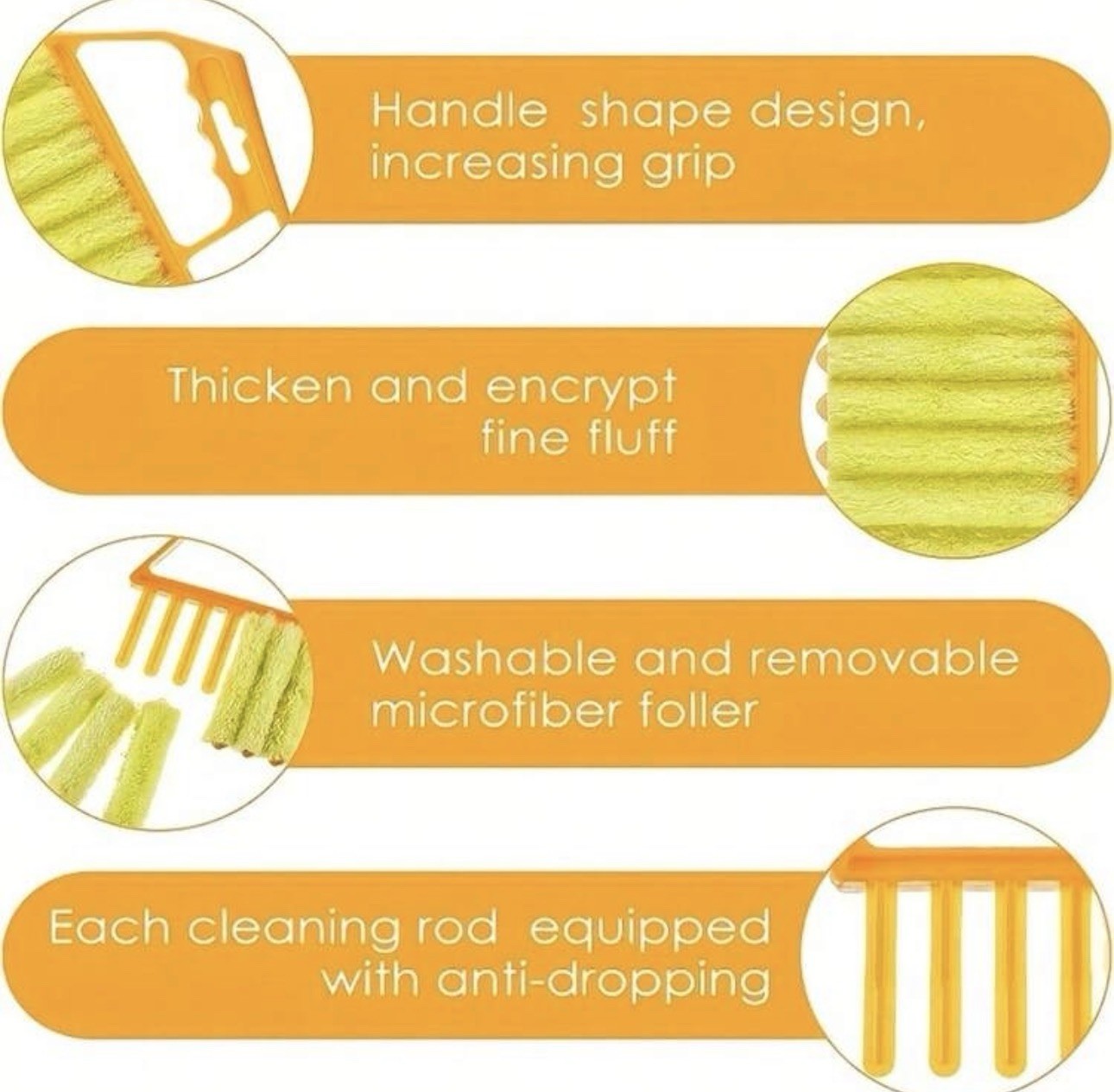 Reusable Window & Blind Cleaning Brush With Washable Dusting Head