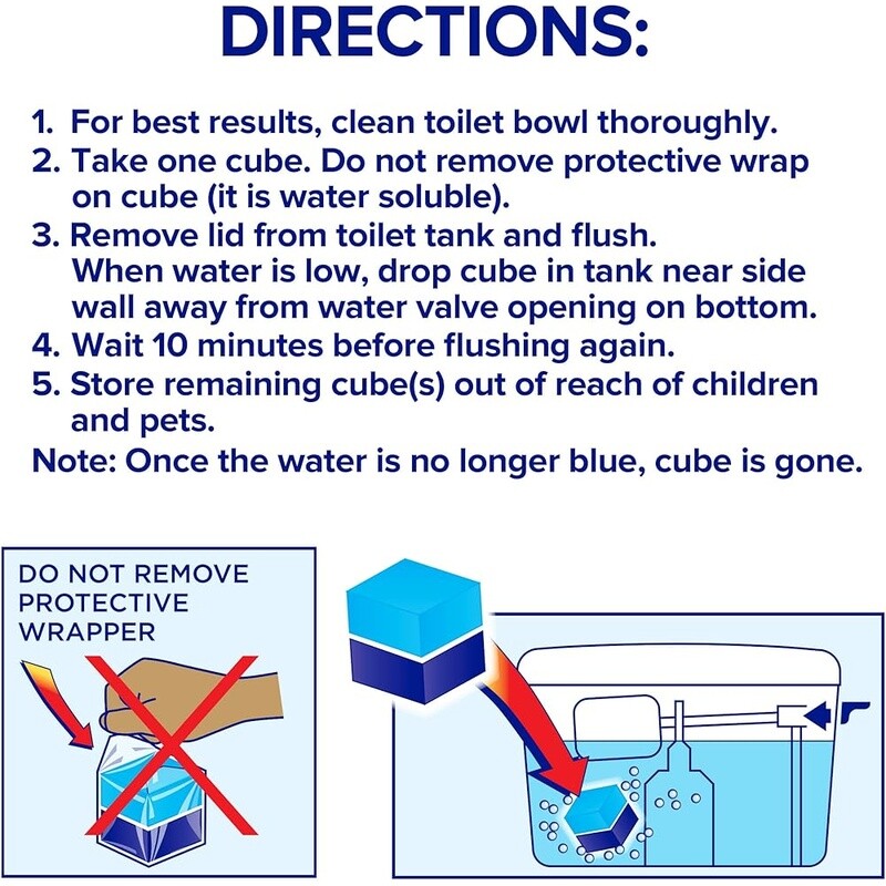 Toilet Cleaner Duo-Cubes Sapphire Waters 4 Count Fights Stains Hard Water New